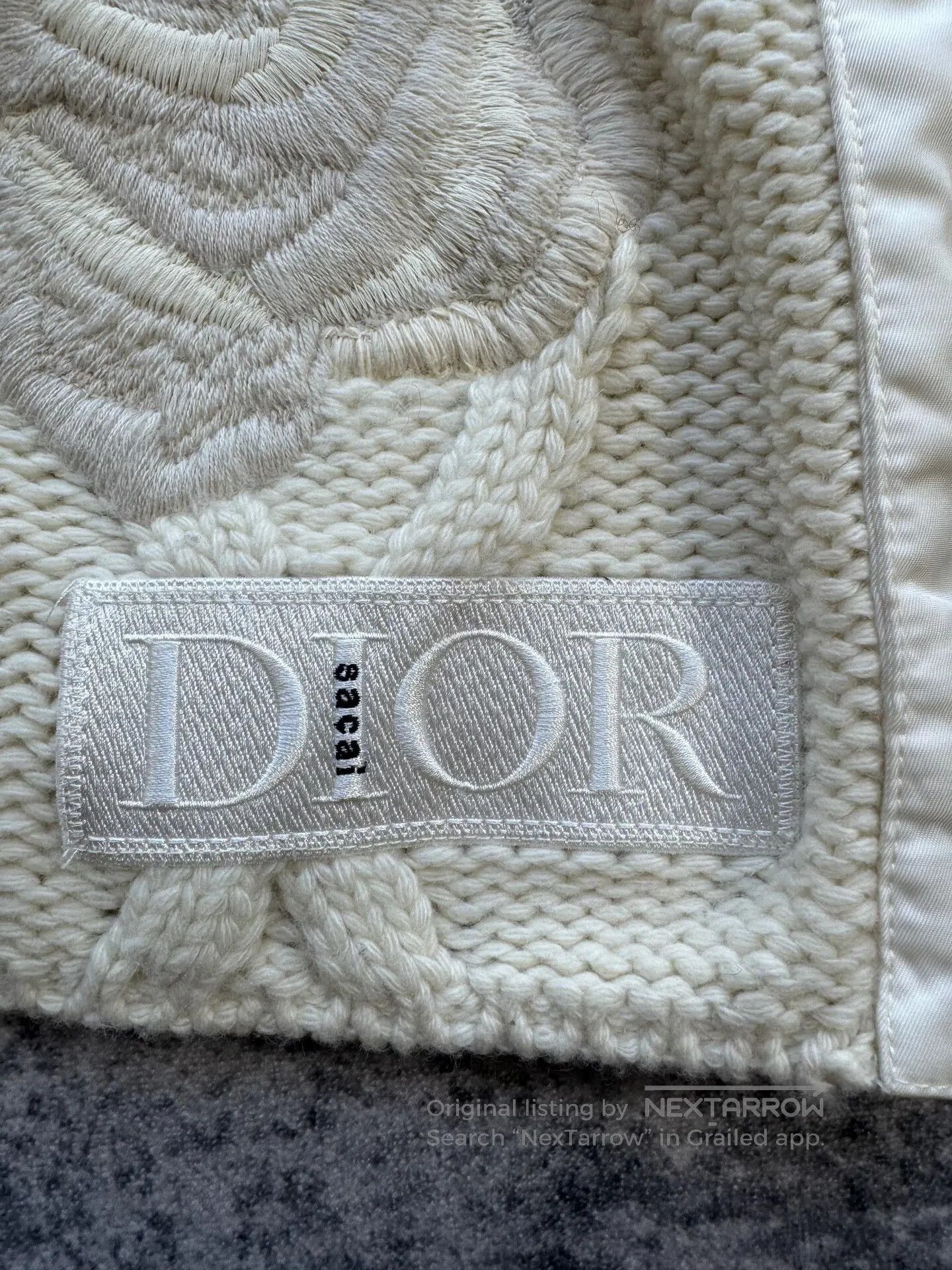 Dior Dior Heavy-Duty Rose Embroidery Wool Cashmere Sweater| Size L / US 10 / IT 46 - 4 Thumbnail