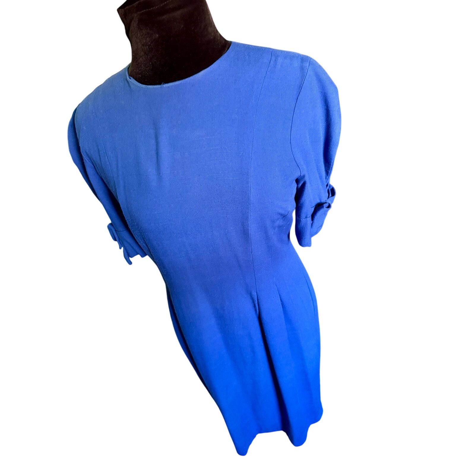 Neiman Marcus Vintage 70’s ILGWU Neiman Marcus Blue Sheath Dress Small Med Size S / US 4 / IT 40 - 4 Thumbnail