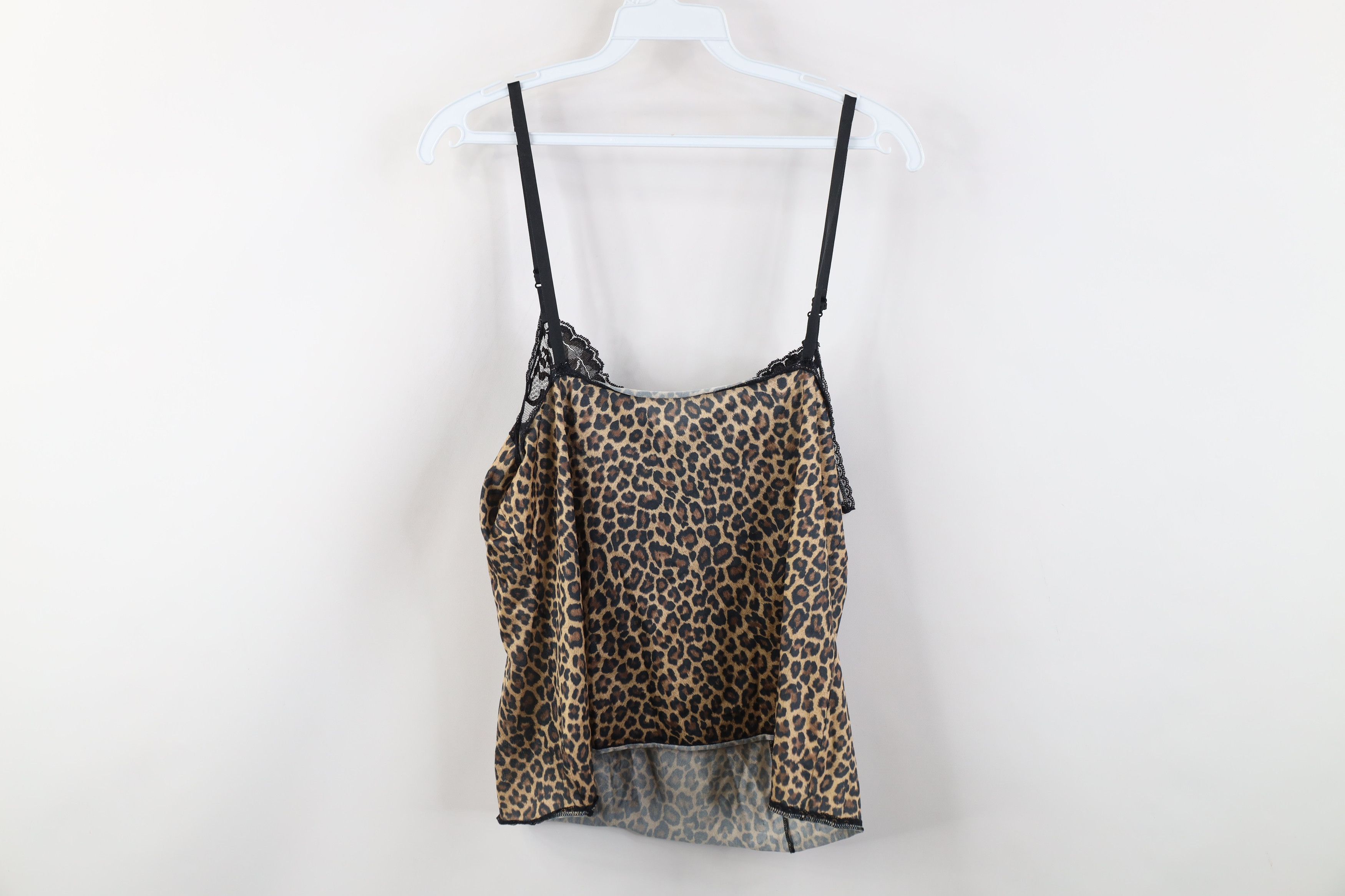 Vintage Vintage 90s Y2K Babydoll Fairy Lace Leopard Tank Top Shirt Size L / US 10 / IT 46 - 9 Thumbnail