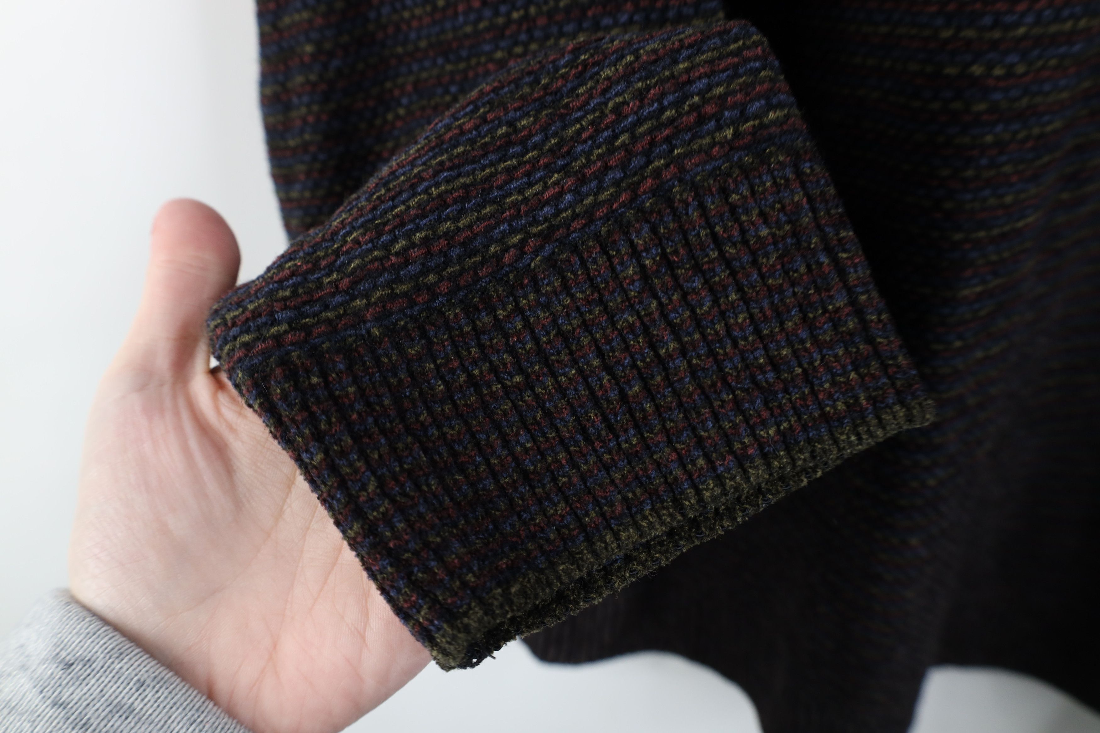 Vintage Vintage 90s Streetwear Striped Knit Fleece Crewneck Sweater Size US XL / EU 56 / 4 - 6 Thumbnail