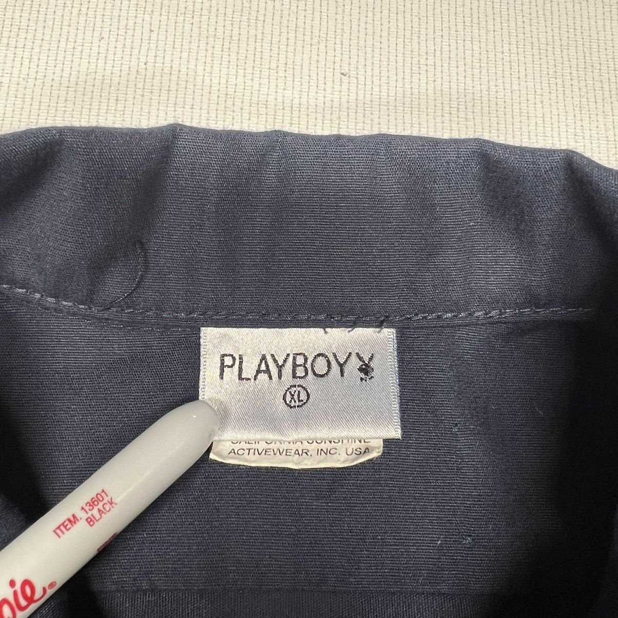 Playboy × Vintage Play Boy Shirt Blue Button Up Short Sleeve Pool Mansion 90s Size US XL / EU 56 / 4 - 8 Thumbnail