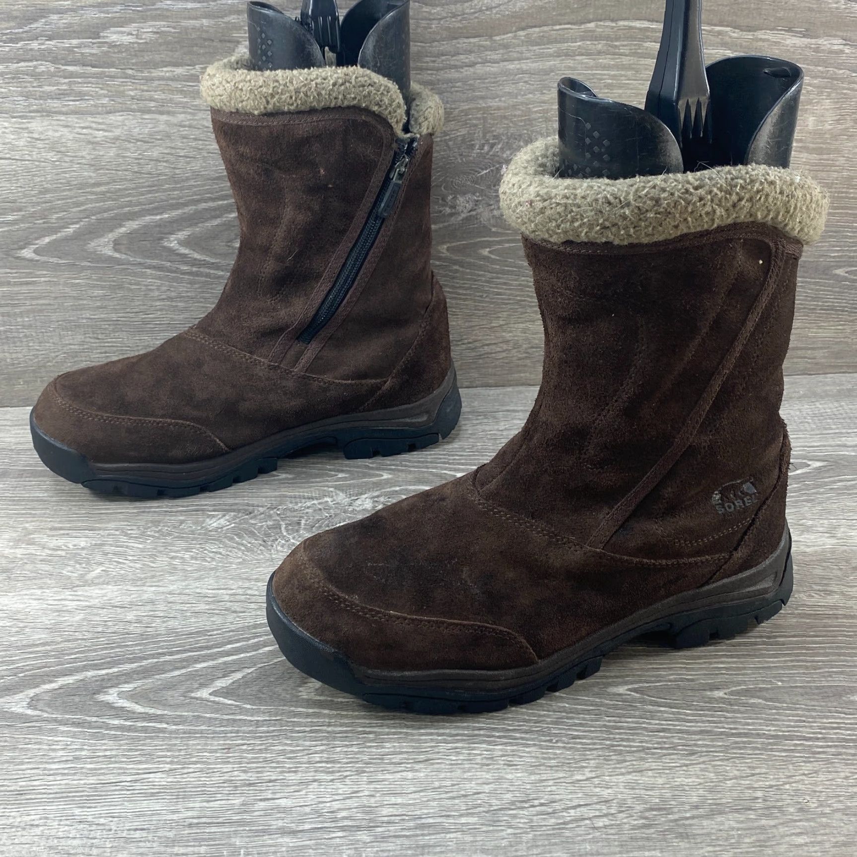 SOREL Sorel Waterfall Brown Suede Leather Insulated Waterproof Winter Boots Womens 9 Size US 7 / IT 37 - 5 Thumbnail