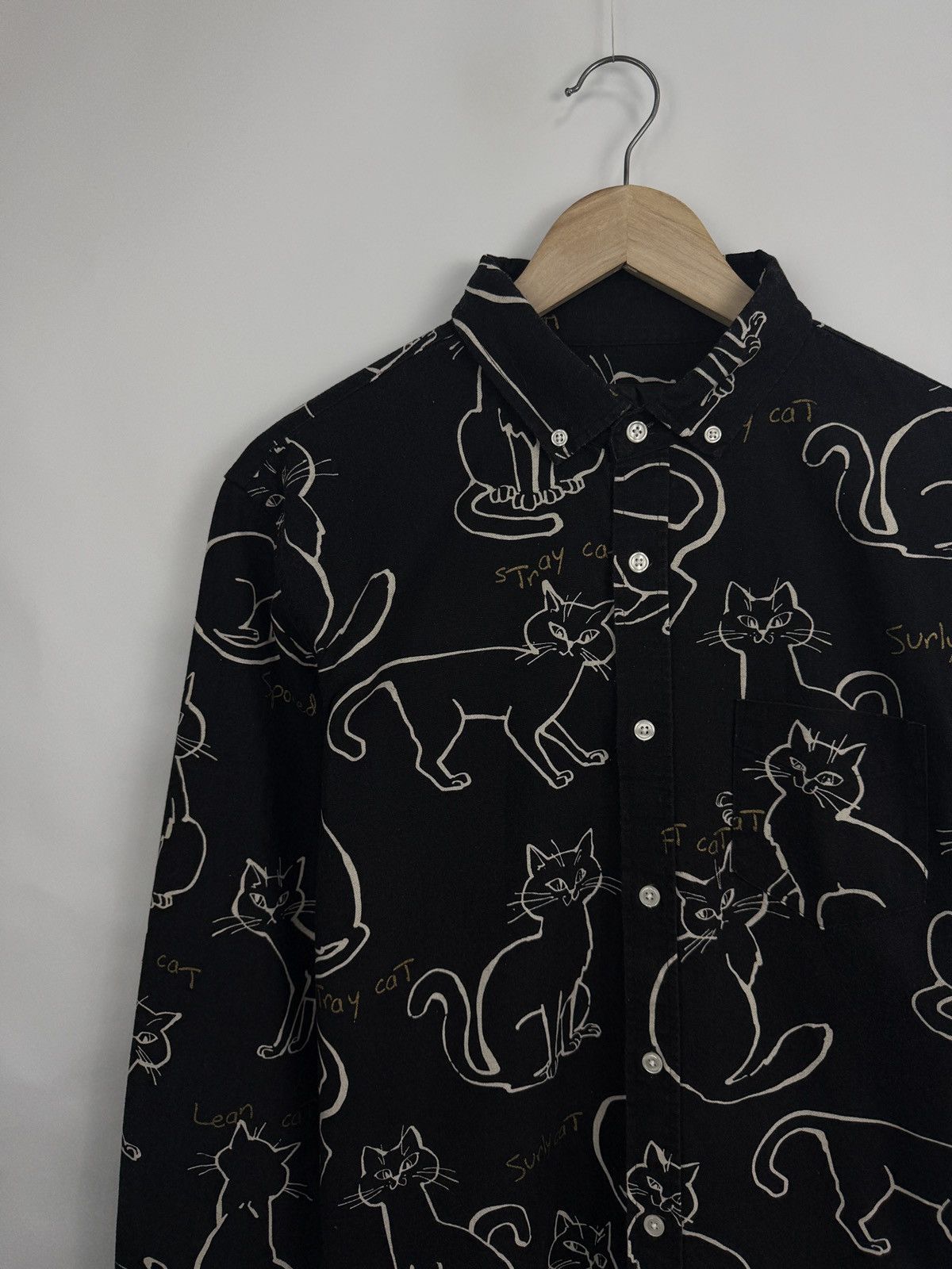 Japanese Brand 🇯🇵 Rovtski Art Cat Print Linen Button Shirt Made in Japan Y2K Size US M / EU 48-50 / 2 - 3 Thumbnail