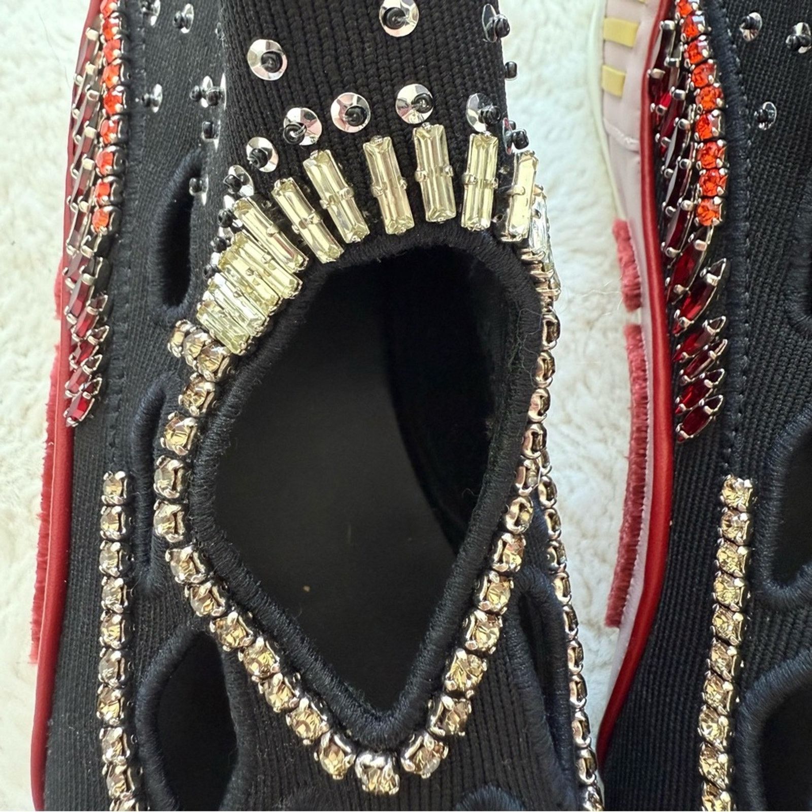 Valentino NEW!! Valentino women ankle booties with crystals size 37 EU Size US 7 / IT 37 - 4 Thumbnail