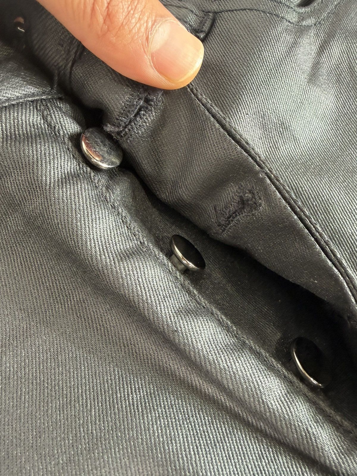 Other Vale Lives Black Waxed Coated Denim Jeans Size 38 Size US 38 / EU 54 - 4 Thumbnail