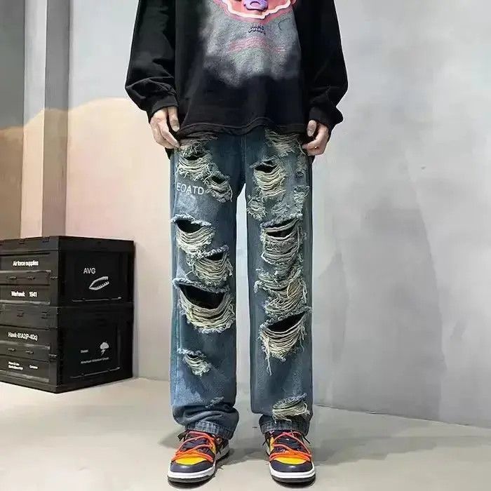 Japanese Brand Denim drill tears jeans rare unique Size US 32 / EU 48 - 6 Thumbnail