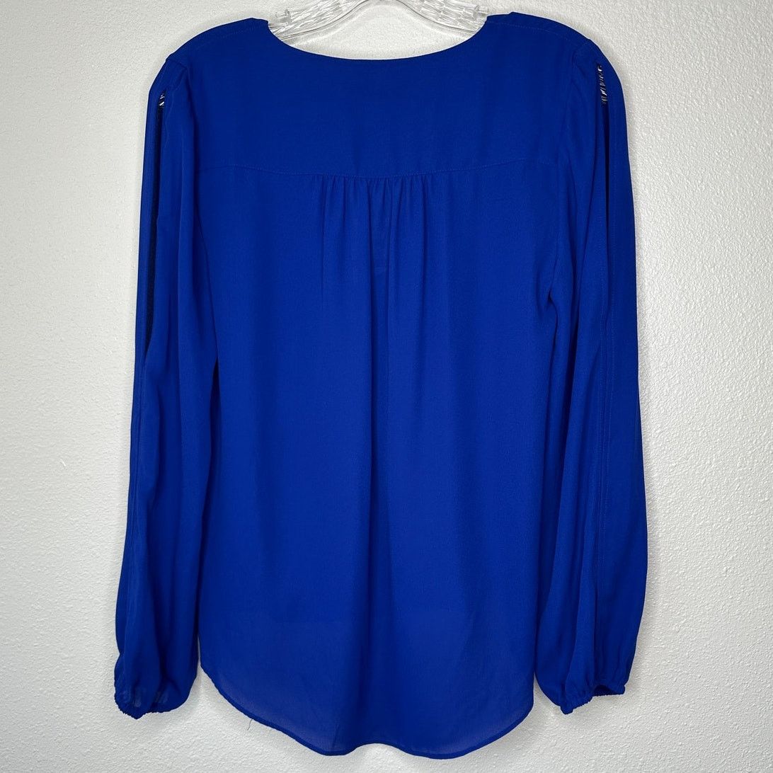 Other NWT INC Blue VNeck Faux Wrap Long Sleeve High-Low Blouse XS Size XS / US 0-2 / IT 36-38 - 7 Thumbnail