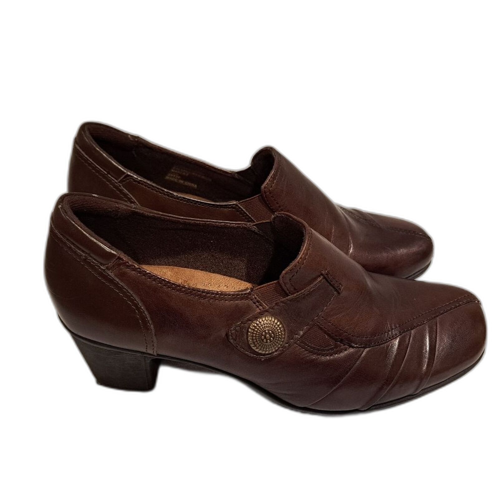 Other Earth Origins Marla 3 leather slip-on loafer heels shoe 10 M Size US 10 / IT 40 - 1 Thumbnail