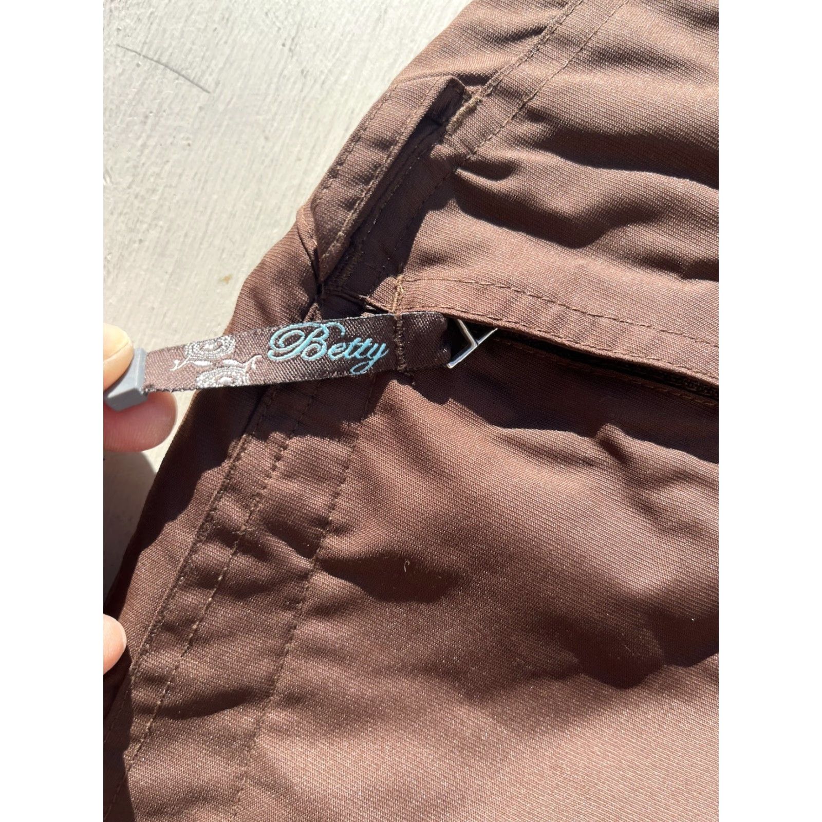 Vintage Betty Rides Women's Pants Ski Brown Solid XS Poly Zip Pockets Size 26" / US 2 / IT 38 - 3 Thumbnail