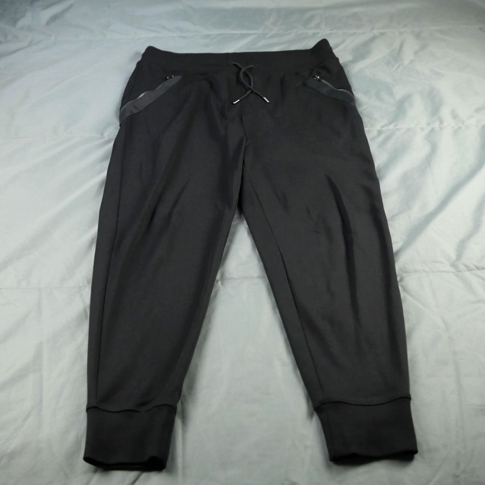 Hugo Boss HUGO BOSS Joggers Sweatpants Mens XL Black Zip Pockets Drawstring Cuffed Pants Size US 36 / EU 52 - 2 Thumbnail