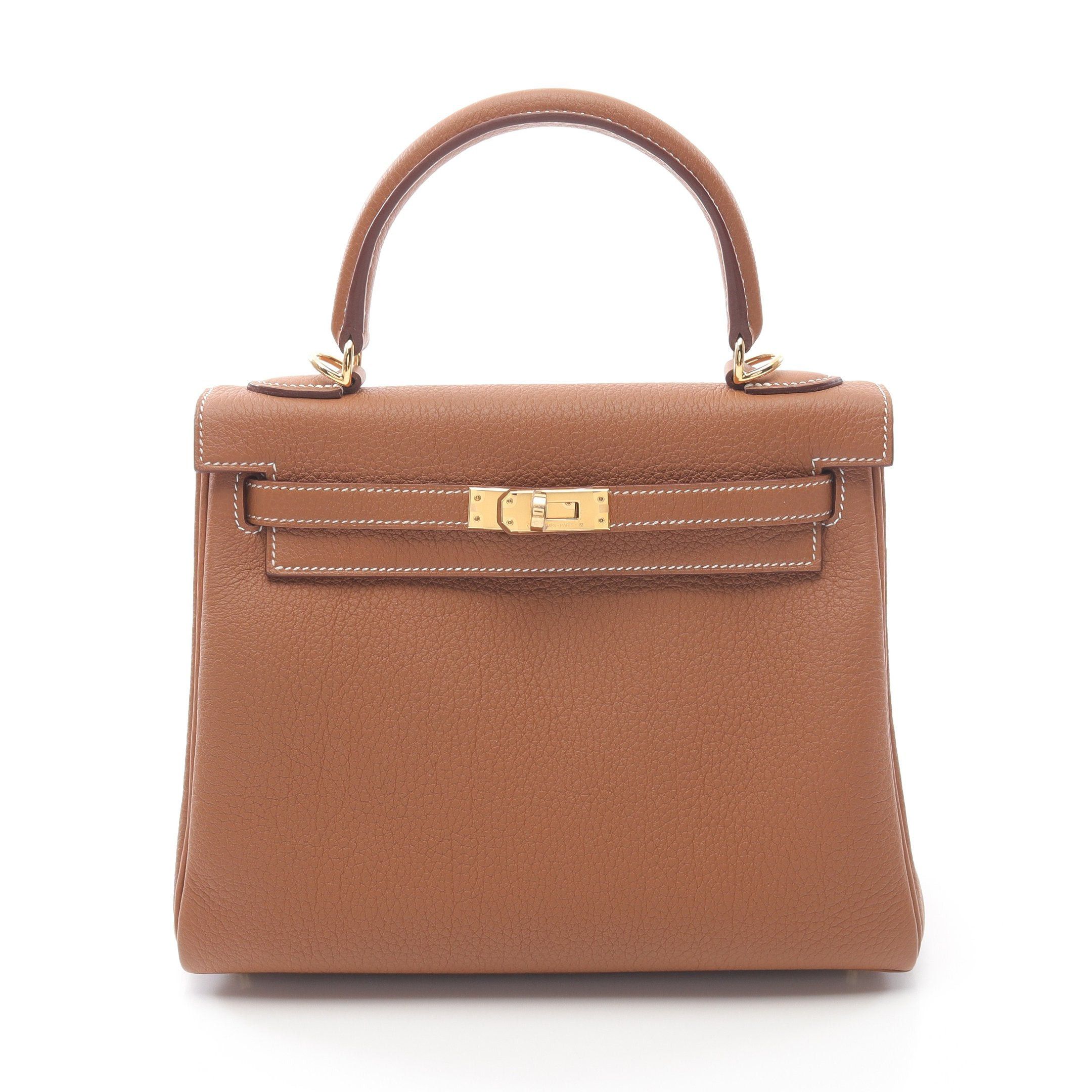 Hermes Hermes Kelly 25 Gold Handbag Togo Light Brown Hardware K Stamp Size ONE SIZE - 1 Thumbnail