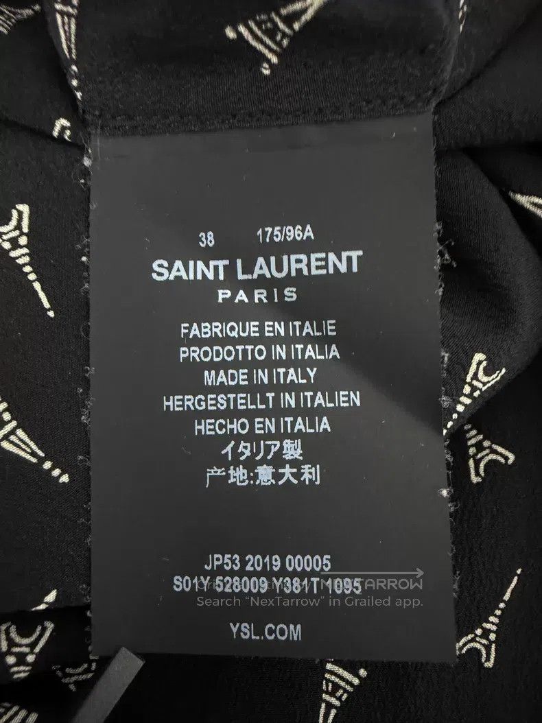 Saint Laurent Paris Saint Laurent Paris Mulberry Silk Eiffel Tower Shirt Size XS / US 0-2 / IT 36-38 - 5 Thumbnail