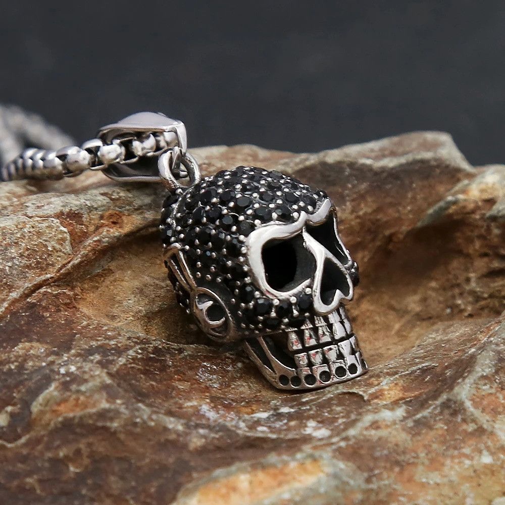 Other Creative Skull Pendant with Black Stone Size ONE SIZE - 5 Thumbnail