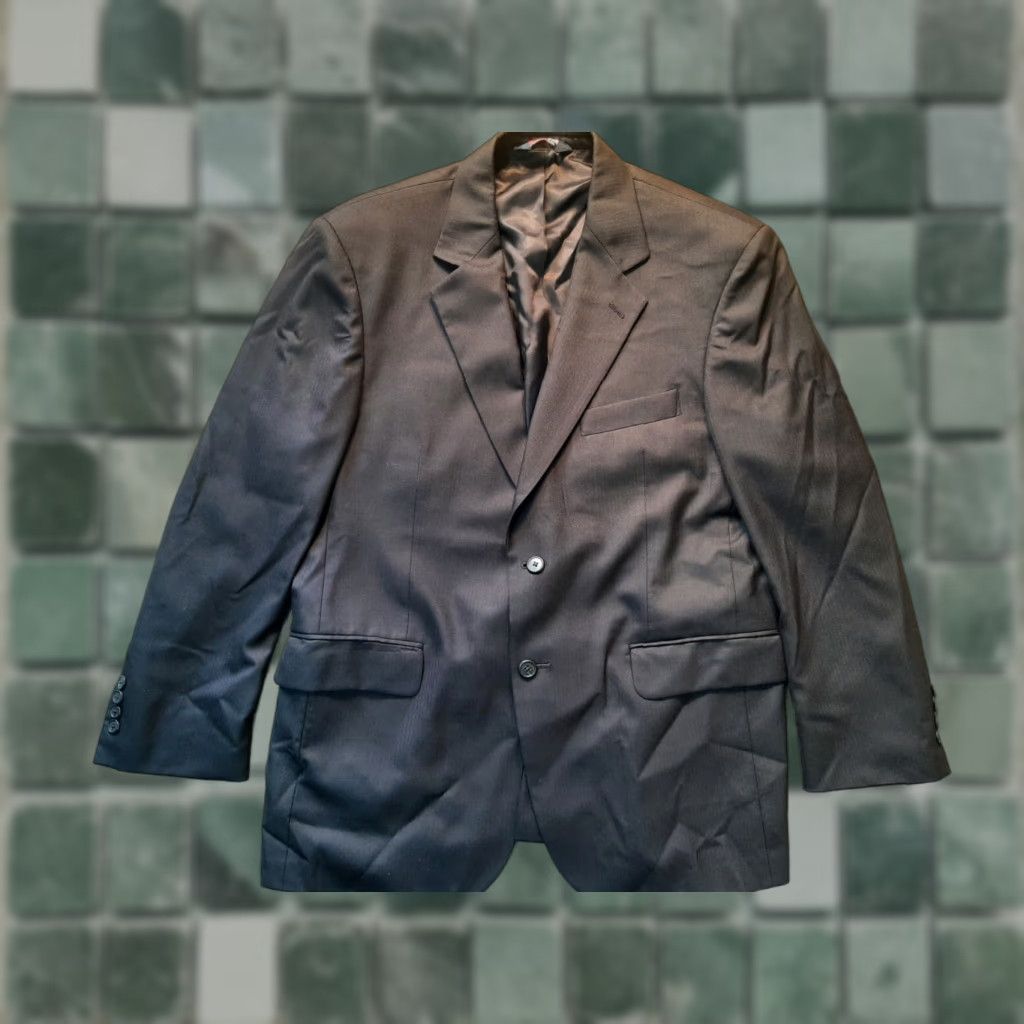 Vintage J. Ferrar Blazer Size 40R Men’s Black Wool Single-Breasted Notch Lapel Modern Classic Computer-Printed? Size 40R - 1 Thumbnail