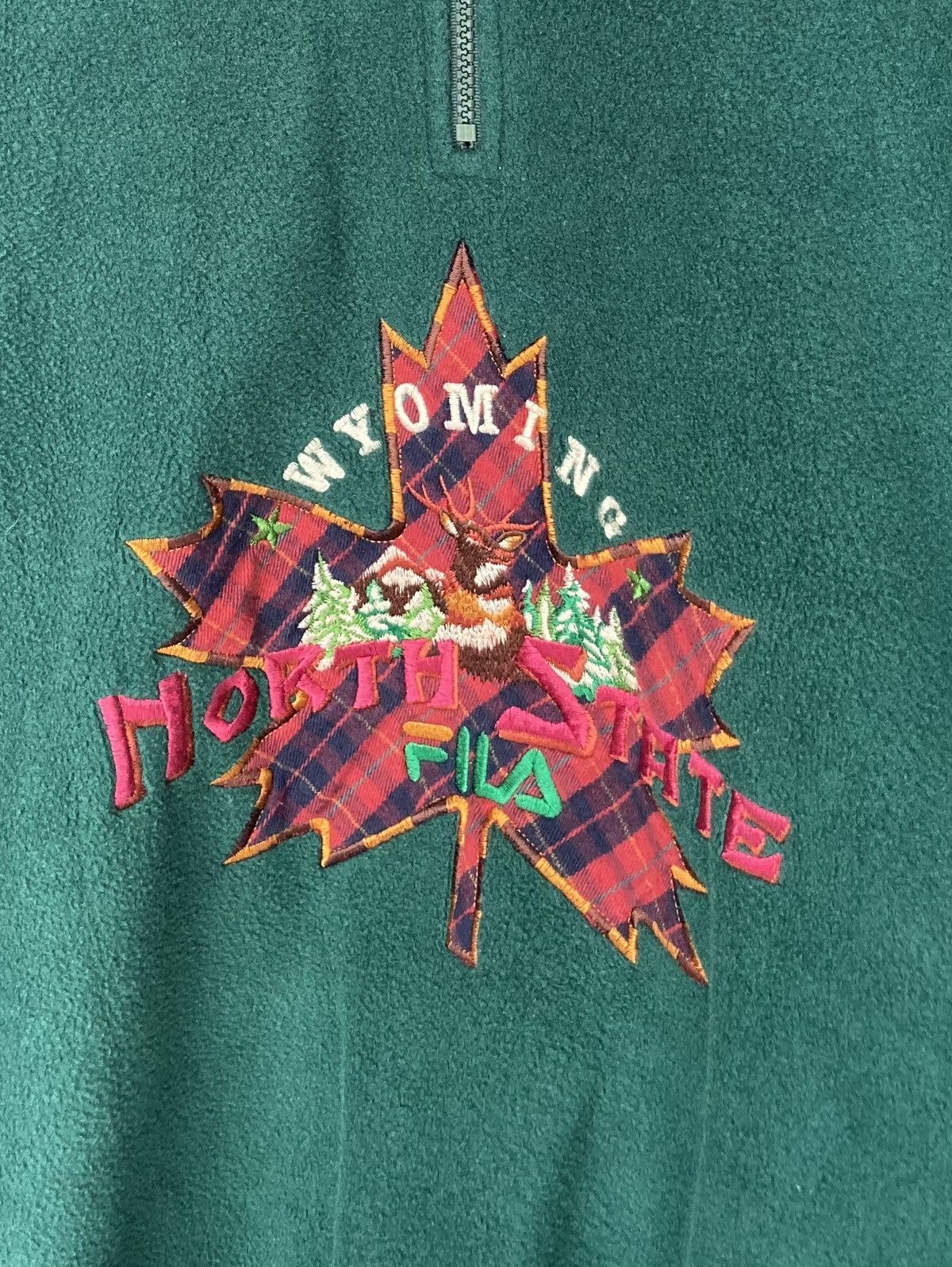Vintage Fila Wyoming North State Fleece Crewneck Sweater Zip
