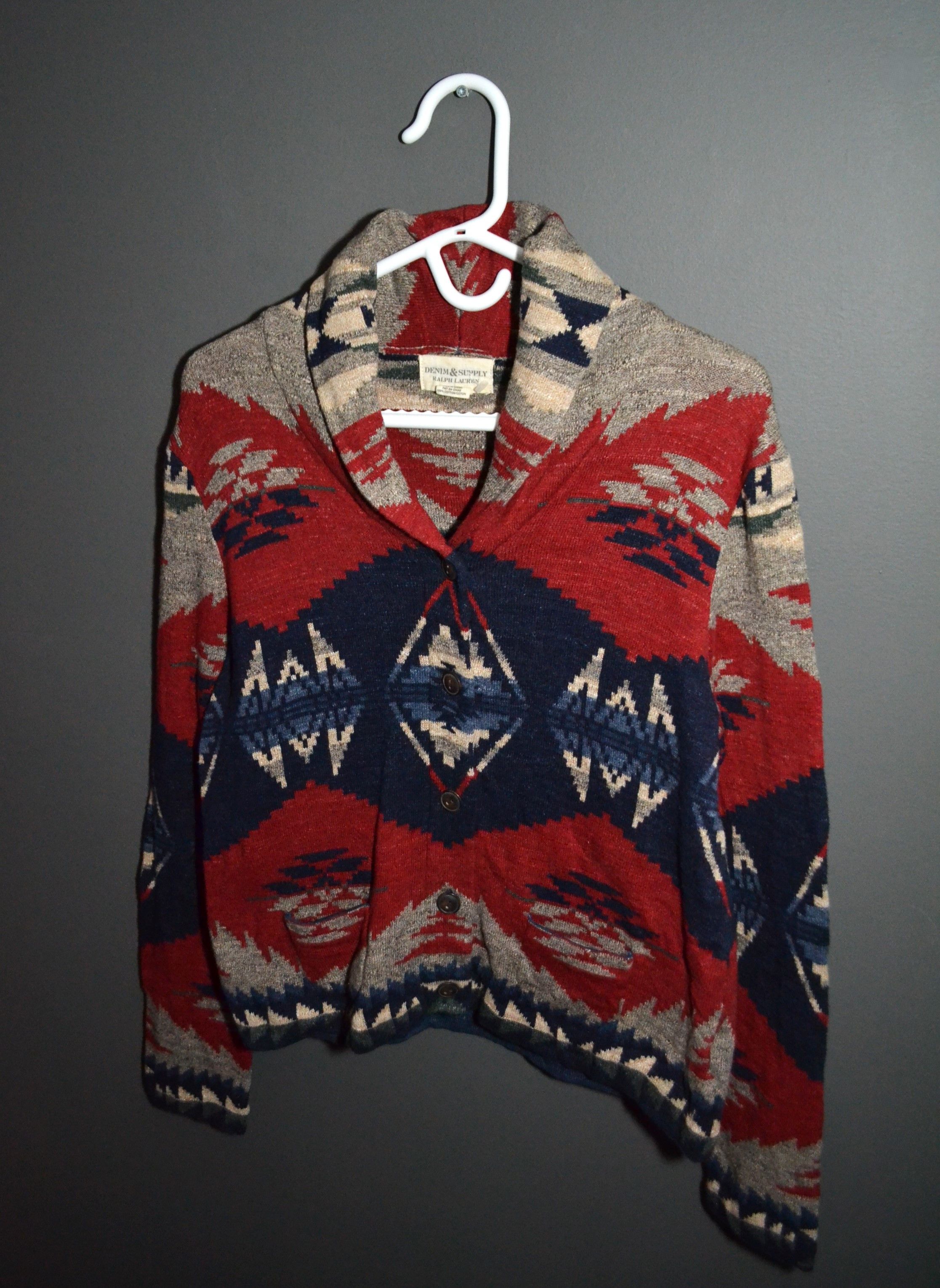 Denim & Supply Ralph Lauren × Ralph Lauren Ralph Lauren Denim Supply Cardigan Native Ortega Shawl Aztec Size XL / US 12-14 / IT 48-50 - 1 Thumbnail