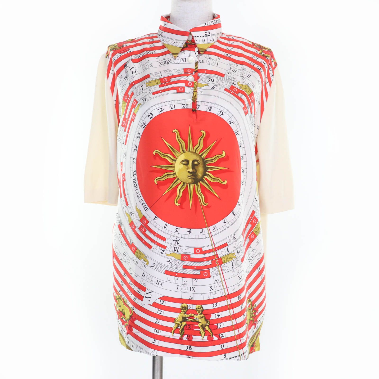 Hermes Hermes Hermes Astrology Twill Laine Silk Knit Polo Shirt Others Tops DUTY FREE for USA Size ONE SIZE - 1 Thumbnail