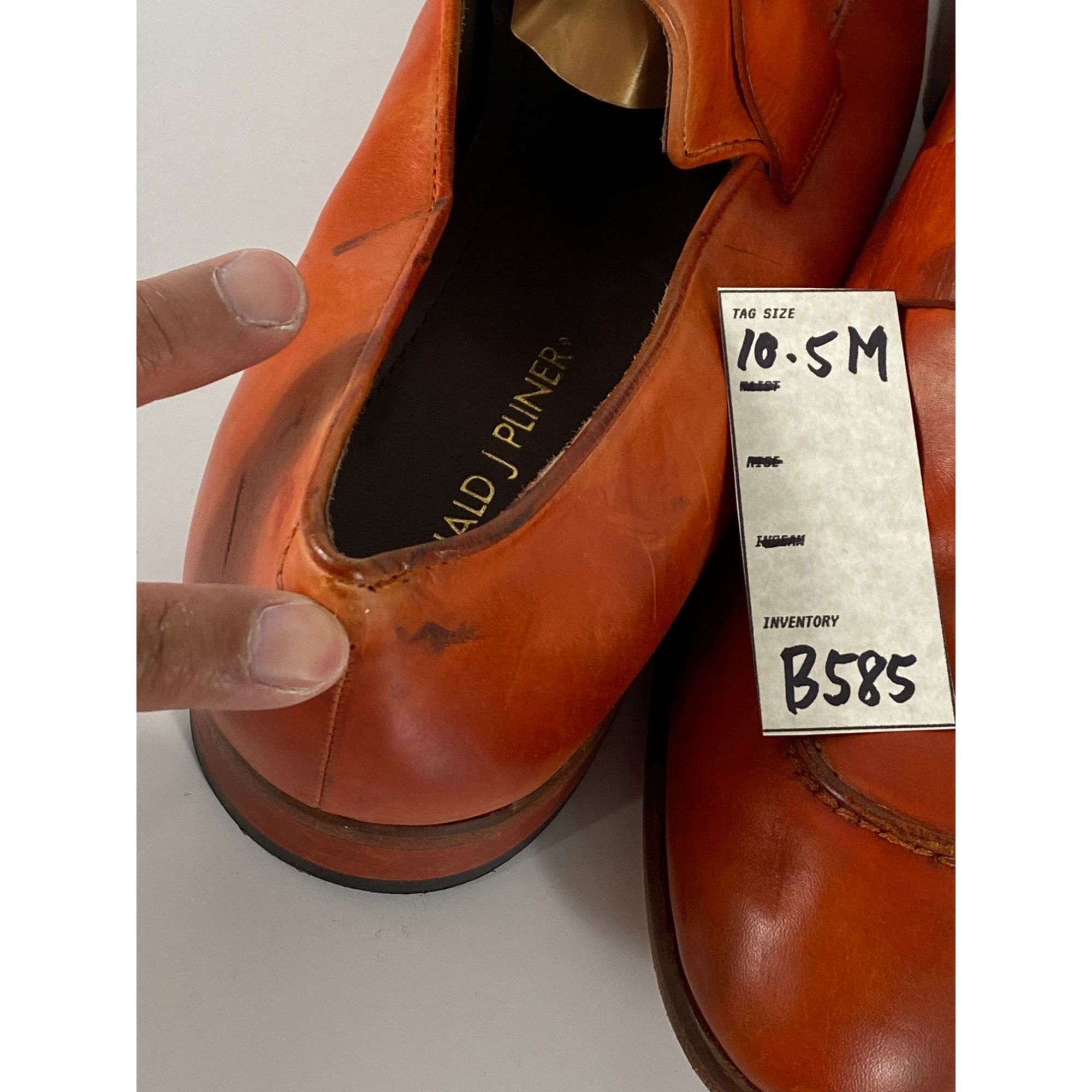 Donald Pliner Donald J Pliner ZAN-D9 Penny Tang Leather Loafers Shoes Oran Size US 10.5 / EU 43-44 - 9 Thumbnail