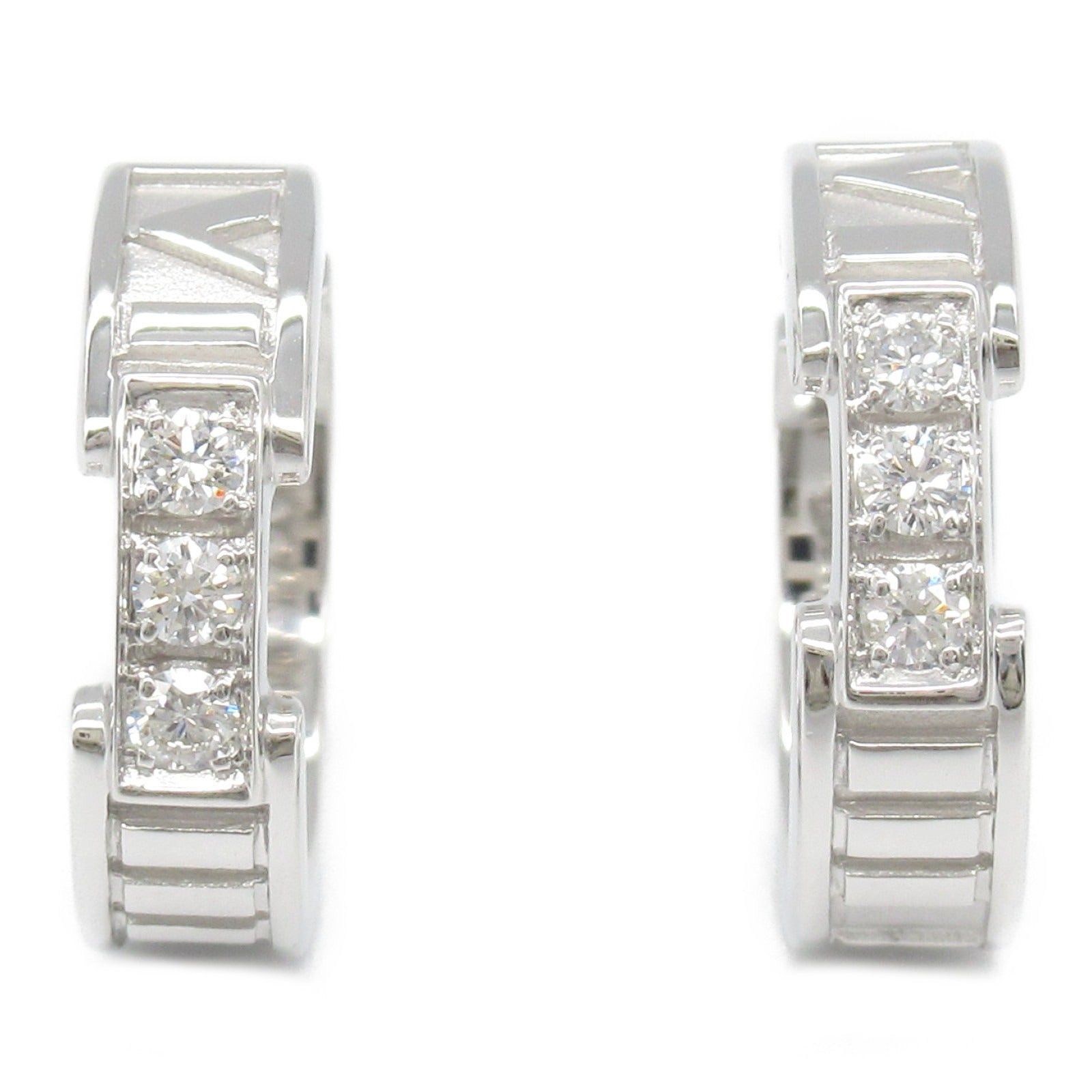 Tiffany & Co. Tiffany Co Atlas Piercing Diamond Earrings K18Wg (White Gold) Clear Size ONE SIZE - 1 Thumbnail