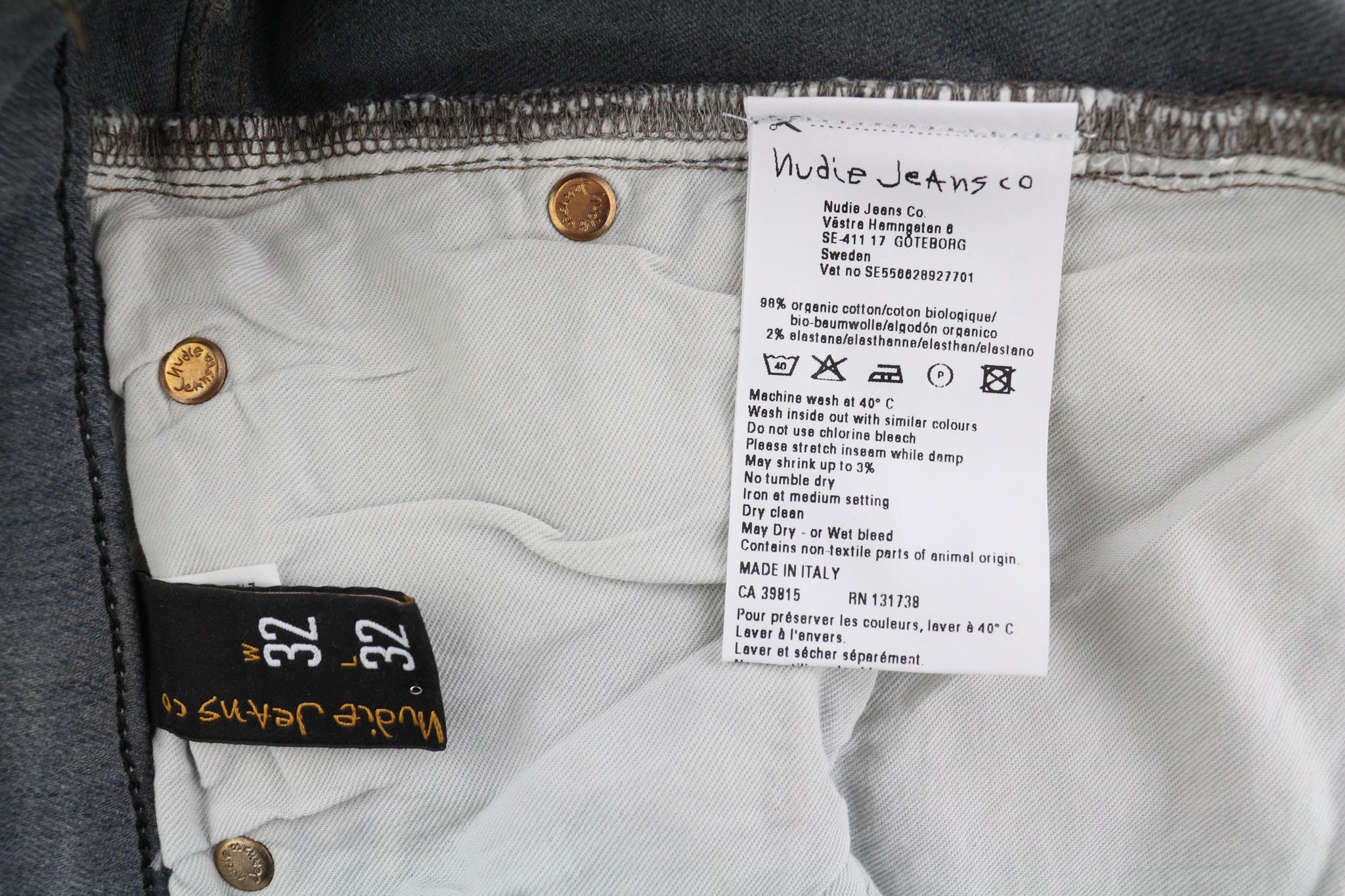 Nudie Jeans TIGHT LONG JOHN W32/L32 Organic Charcoal Leg 82696 Size US 32 / EU 48 - 6 Thumbnail
