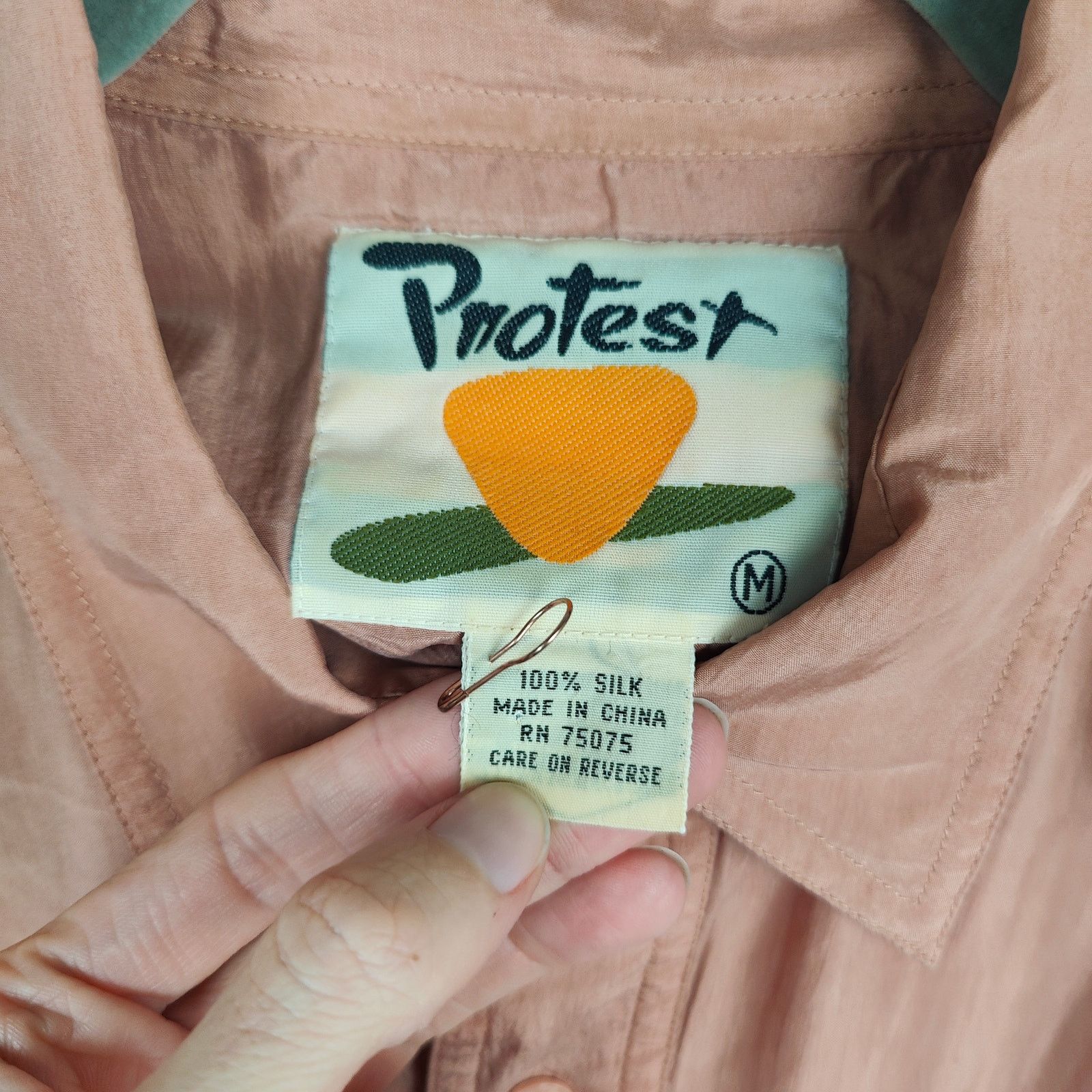 Other Vintage Protest Button Up Shirt Mens Medium Salmon Pink Size US M / EU 48-50 / 2 - 5 Thumbnail