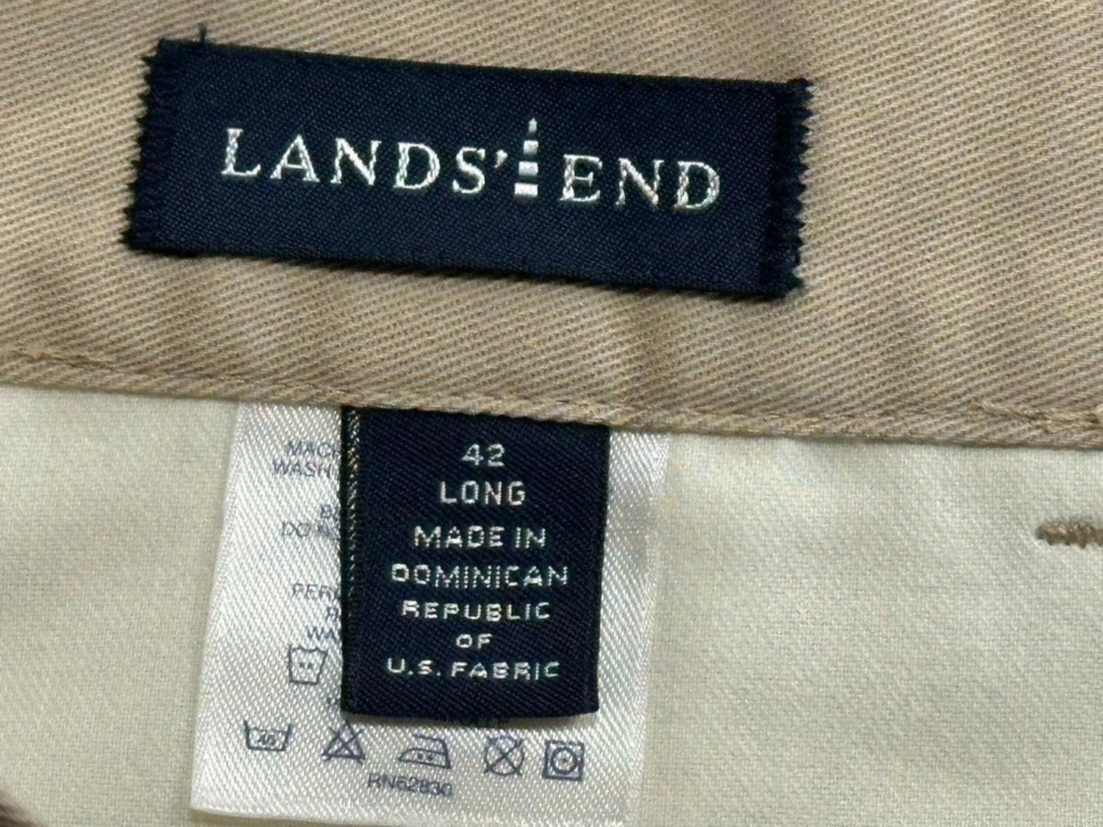 Lands' End Lands End 100% Cotton Pleated Long Chinos Brown Mens 42/34 Size US 42 / EU 58 - 6 Thumbnail