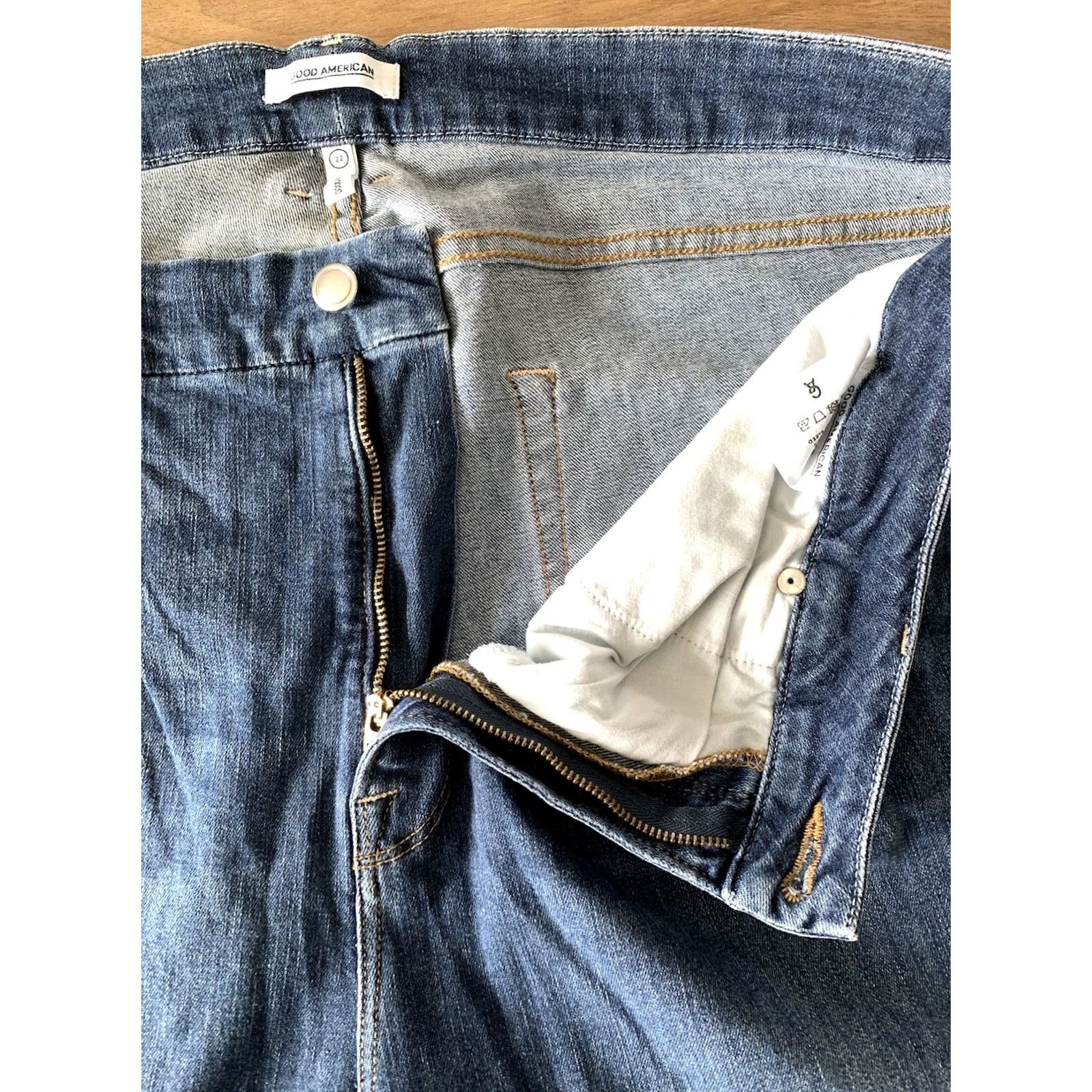 Good American Good American Jeans Women’s 22 Blue High Rise Stretch Denim Jeans Size 40" / US 18 - 4 Thumbnail
