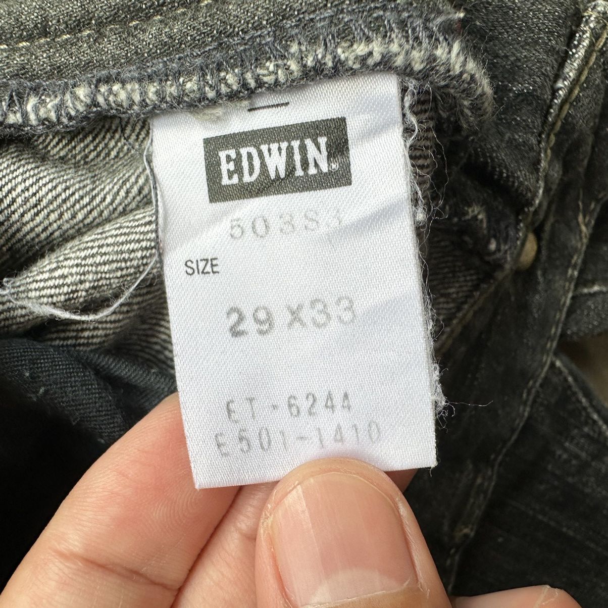 Edwin × Jean × Vintage Vintage Black Edwin Faded Distressed Denim Jean Pant W28 Size US 28 / EU 44 - 6 Thumbnail