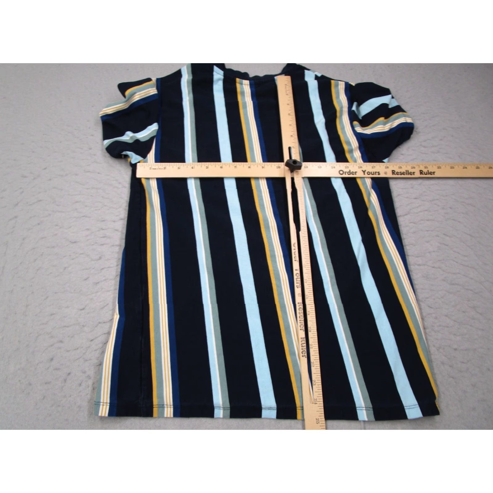 Guess GUESS Shirt Women Large Blue Horizontal Striped Crew Neck Short Sleeve T Shirt Embroidered Spellout Made in USA - 100% Cotton Size L / US 10 / IT 46 - 5 Thumbnail