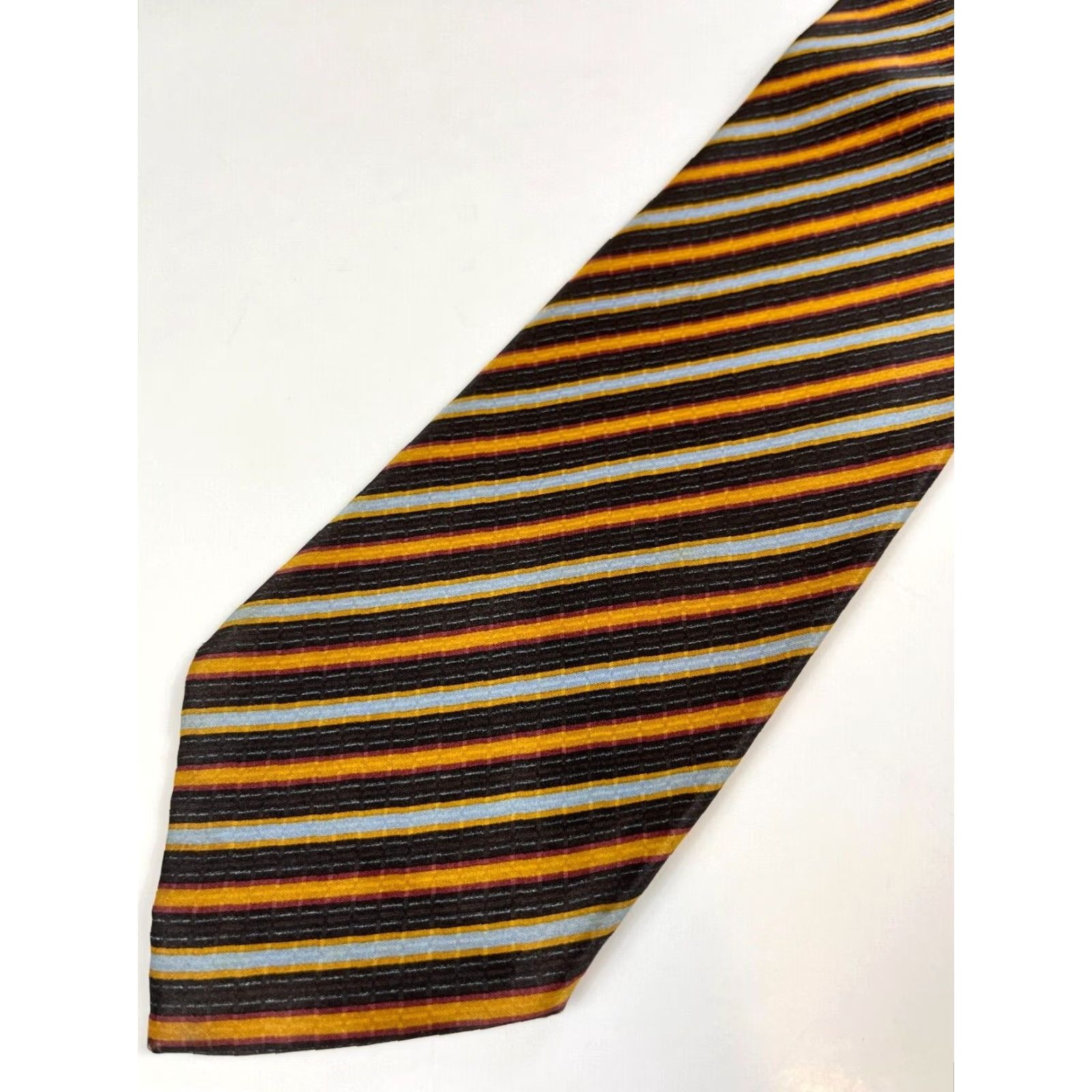 Brioni Brioni Men's Luxury Silk Tie Striped Handmade in Italy Long 63" Width 3.5" Multicolor Size ONE SIZE - 5 Thumbnail