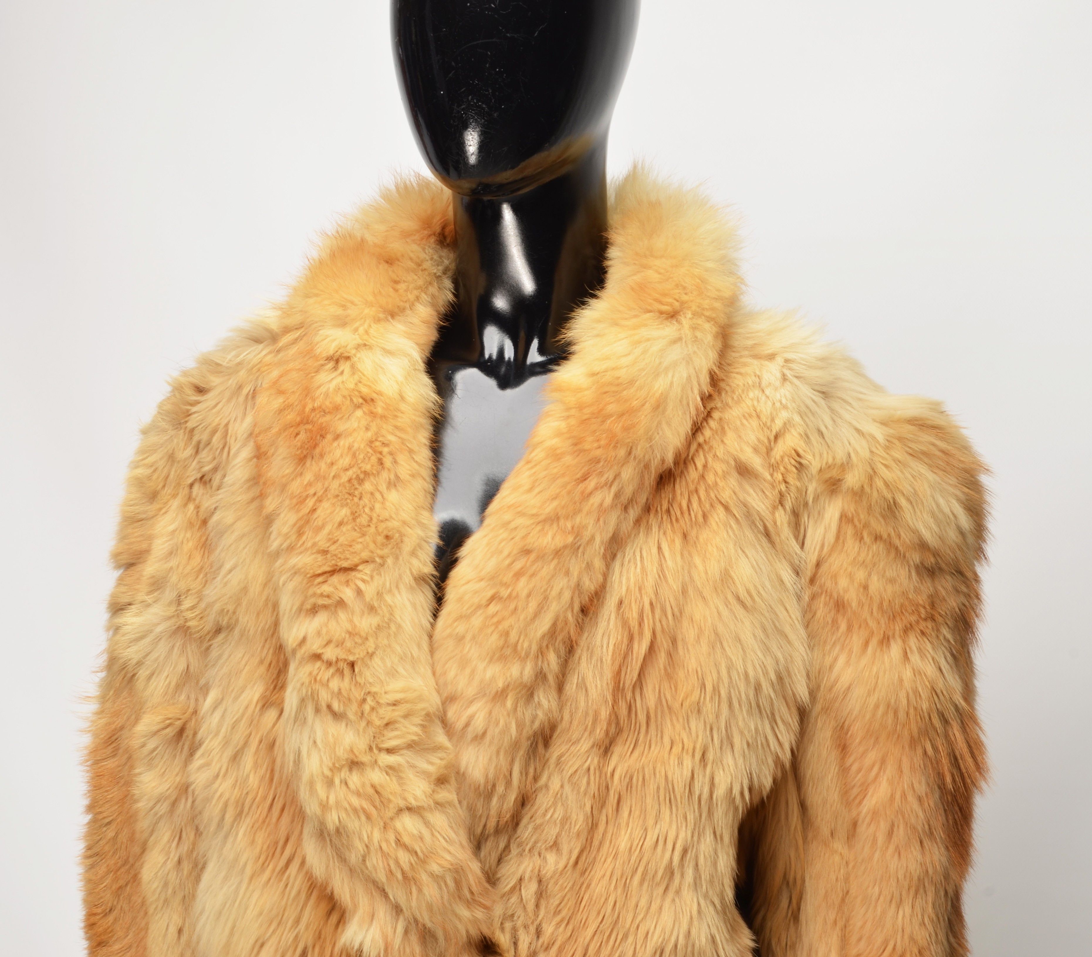 Vintage Vintage 80's Real Fur Glam Beige Tan Coat Luxe Classic Size L / US 10 / IT 46 - 2 Thumbnail