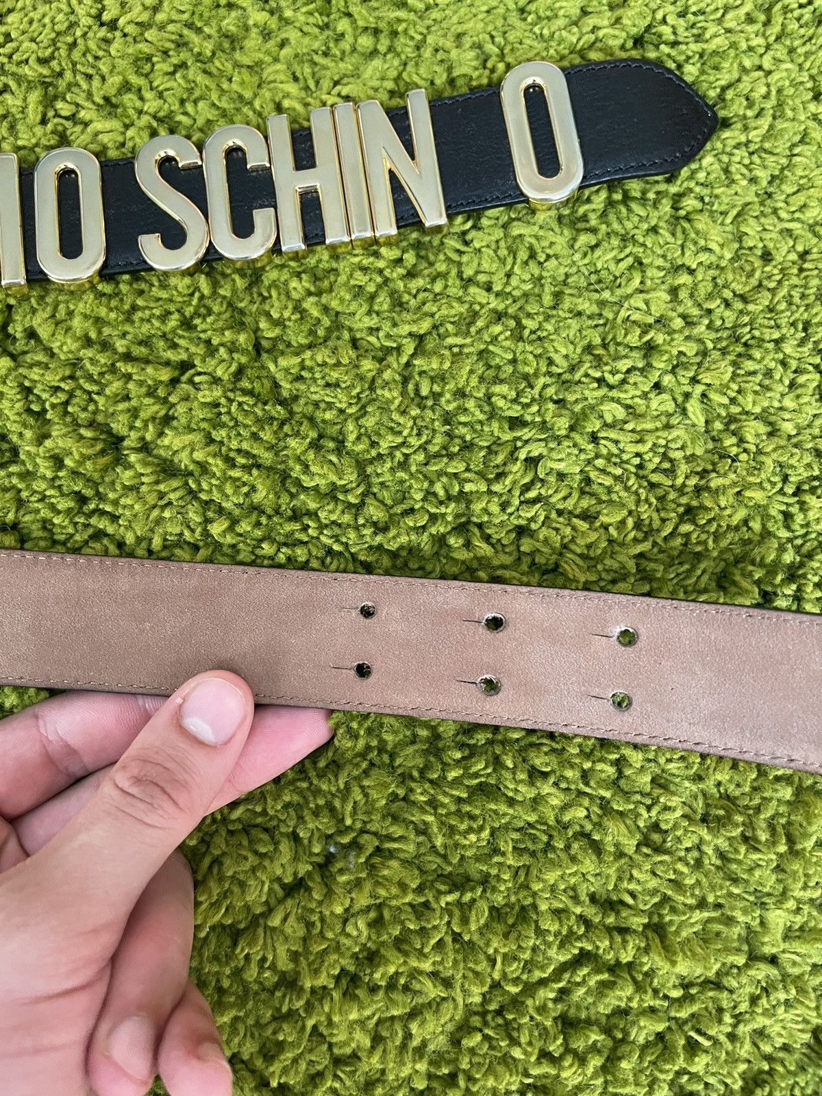 Designer × Genuine Leather × Moschino Moschino real leather big logo belt Size ONE SIZE - 2 Thumbnail
