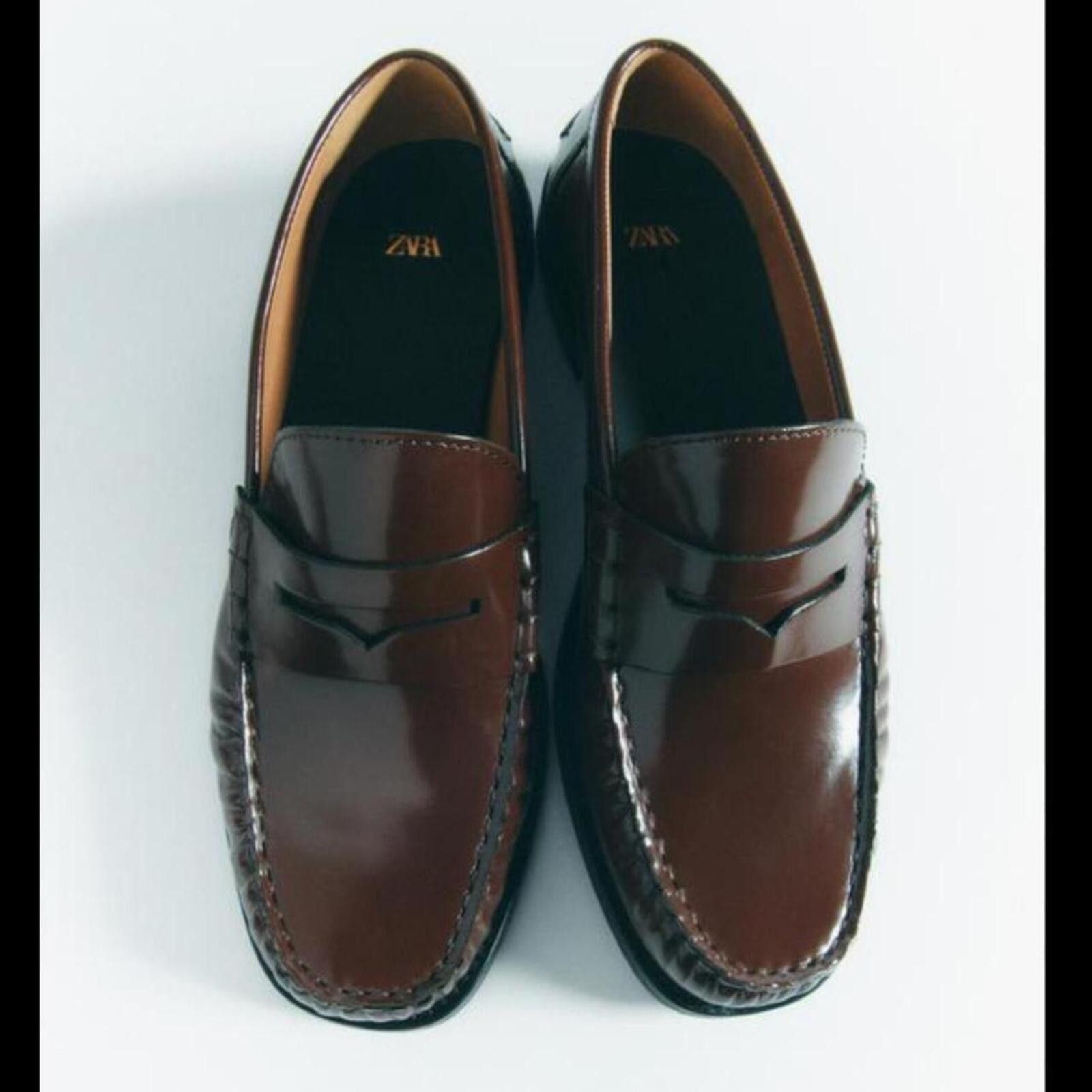 Zara Zara genuine brown leather loafers #loafers #leather #formal Size US 9 / IT 39 - 1 Thumbnail