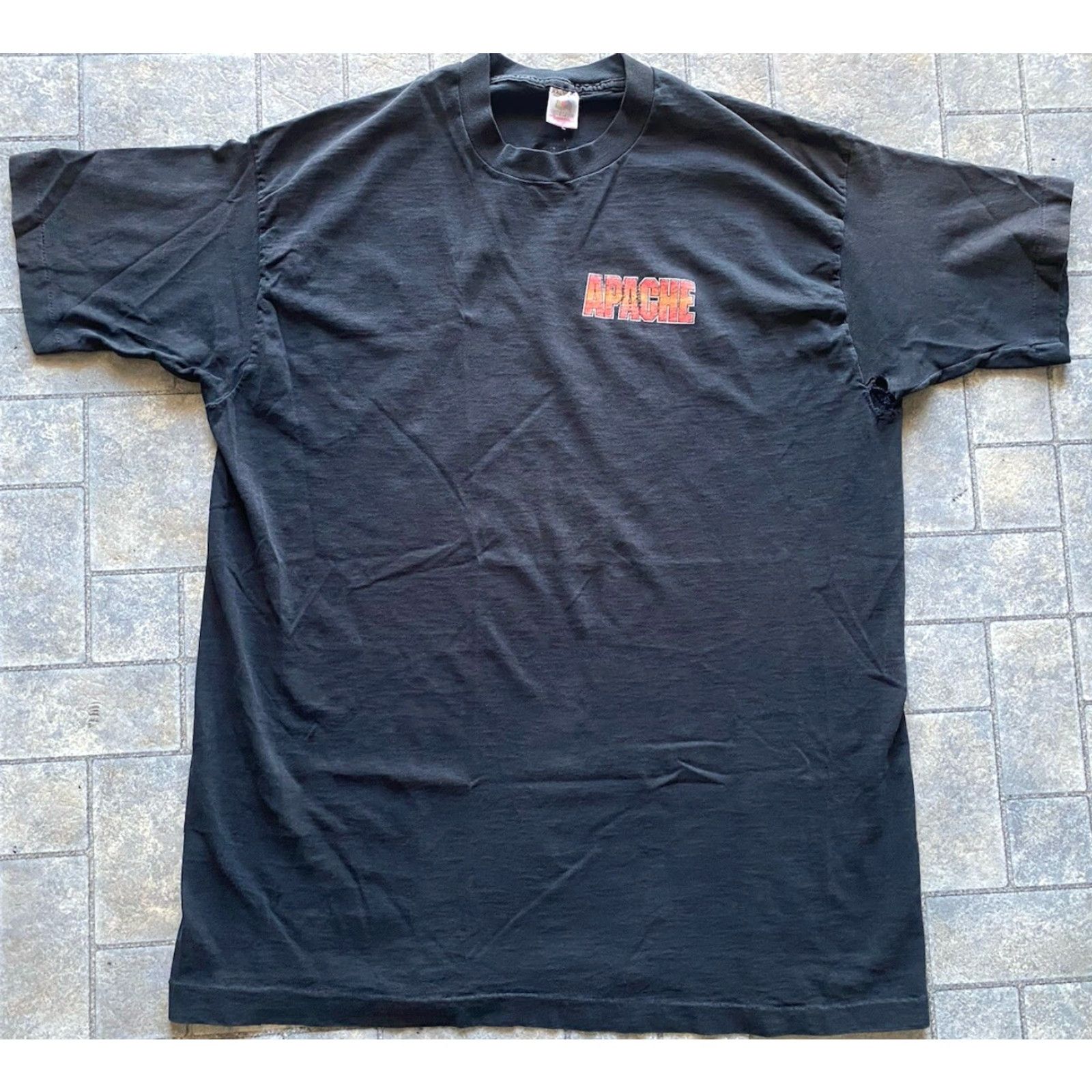 Fruit Of The Loom VINTAGE Fruit Of The Loom Single Stitch T Shirt 1992 Apache Helicopter AH-64 Mens 2XL Black 90s Military Shortsleeve Size US XXL / EU 58 / 5 - 2 Thumbnail