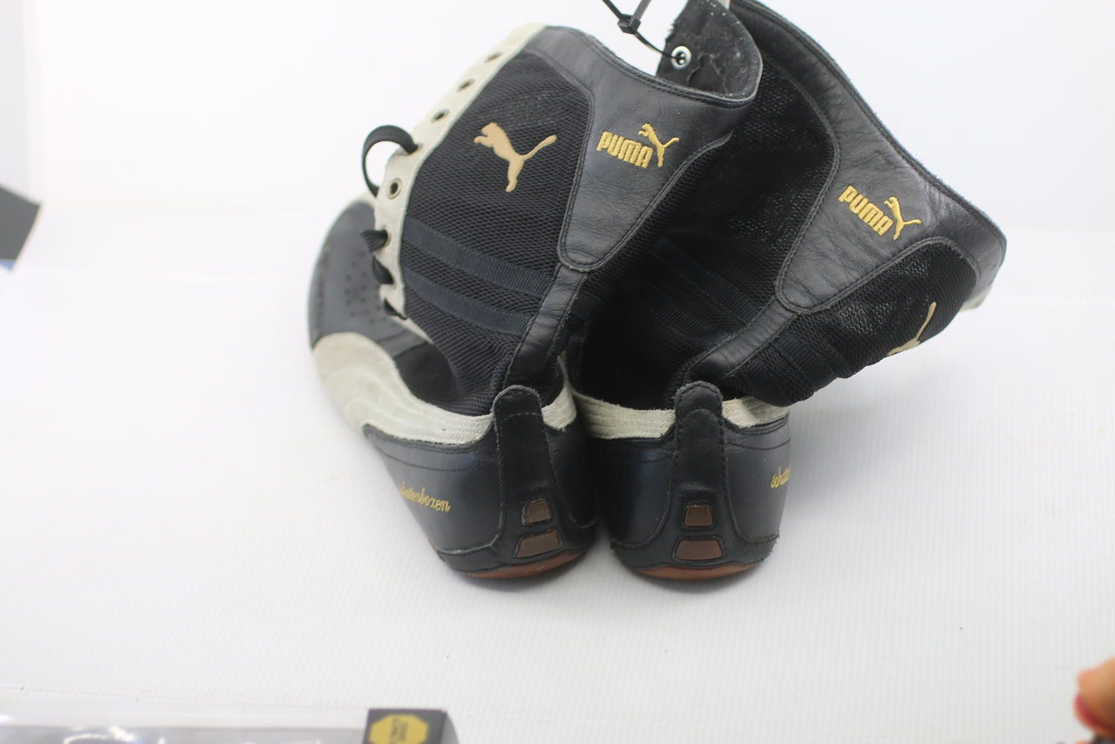 Puma PUMA High Top Boxing Shoes Black White Gold Sole Size 10.5 Size US 11.5 / EU 44-45 - 6 Thumbnail