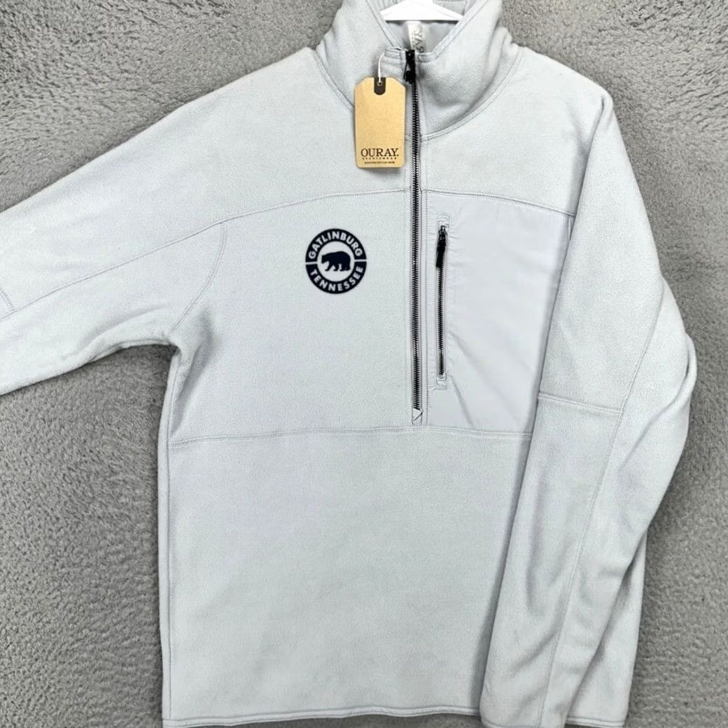 Vintage Ouray Pullover Fleece Sweater Mens Large Gray Half Zip Gatlinburg Tennessee NEW Size US L / EU 52-54 / 3 - 2 Thumbnail