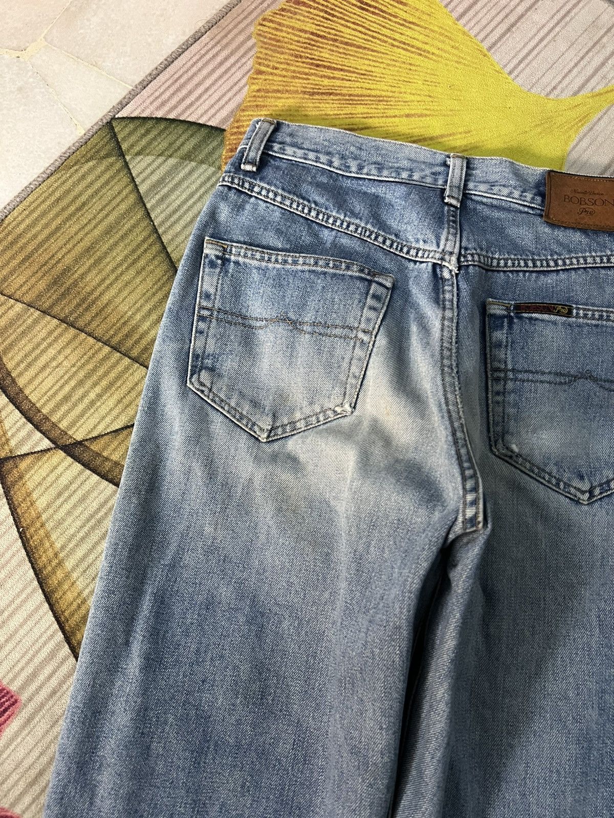 Japanese Brand 💥90’s Vintage Bobson Pro Distress Light Wash Jean Size US 28 / EU 44 - 16 Thumbnail
