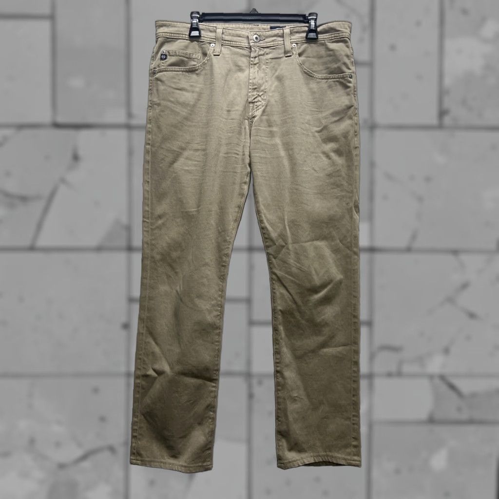 Vintage AG Adriano Goldschmied Pants Mens 34x32 Beige Chino Regular Size 34 Inseam 32 Mens Size US 34 / EU 50 - 1 Thumbnail