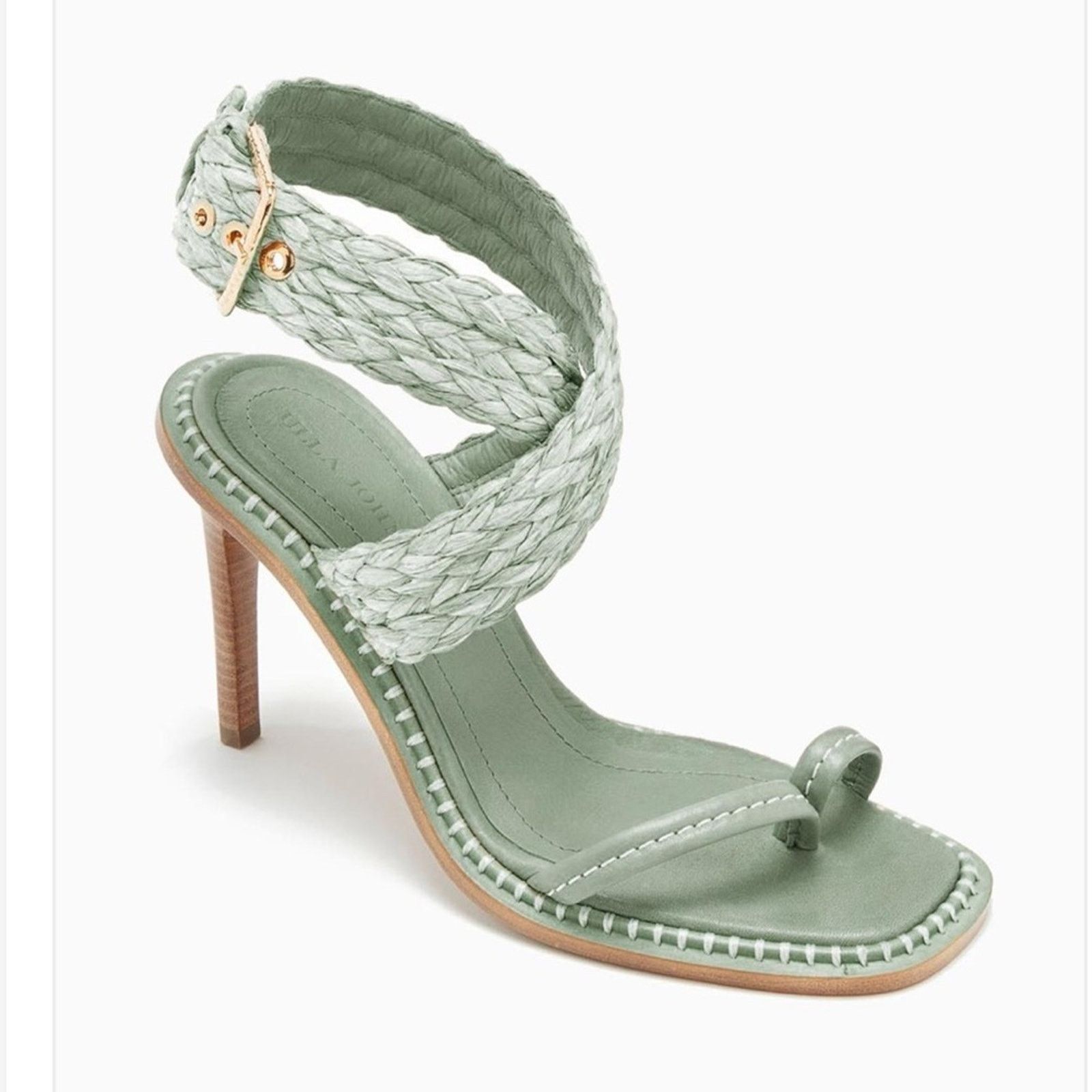 Ulla Johnson NWB Ulla Johnson $525 Lydia Raffia Heel Green Size 7 (37) Size US 7 / IT 37 - 4 Thumbnail
