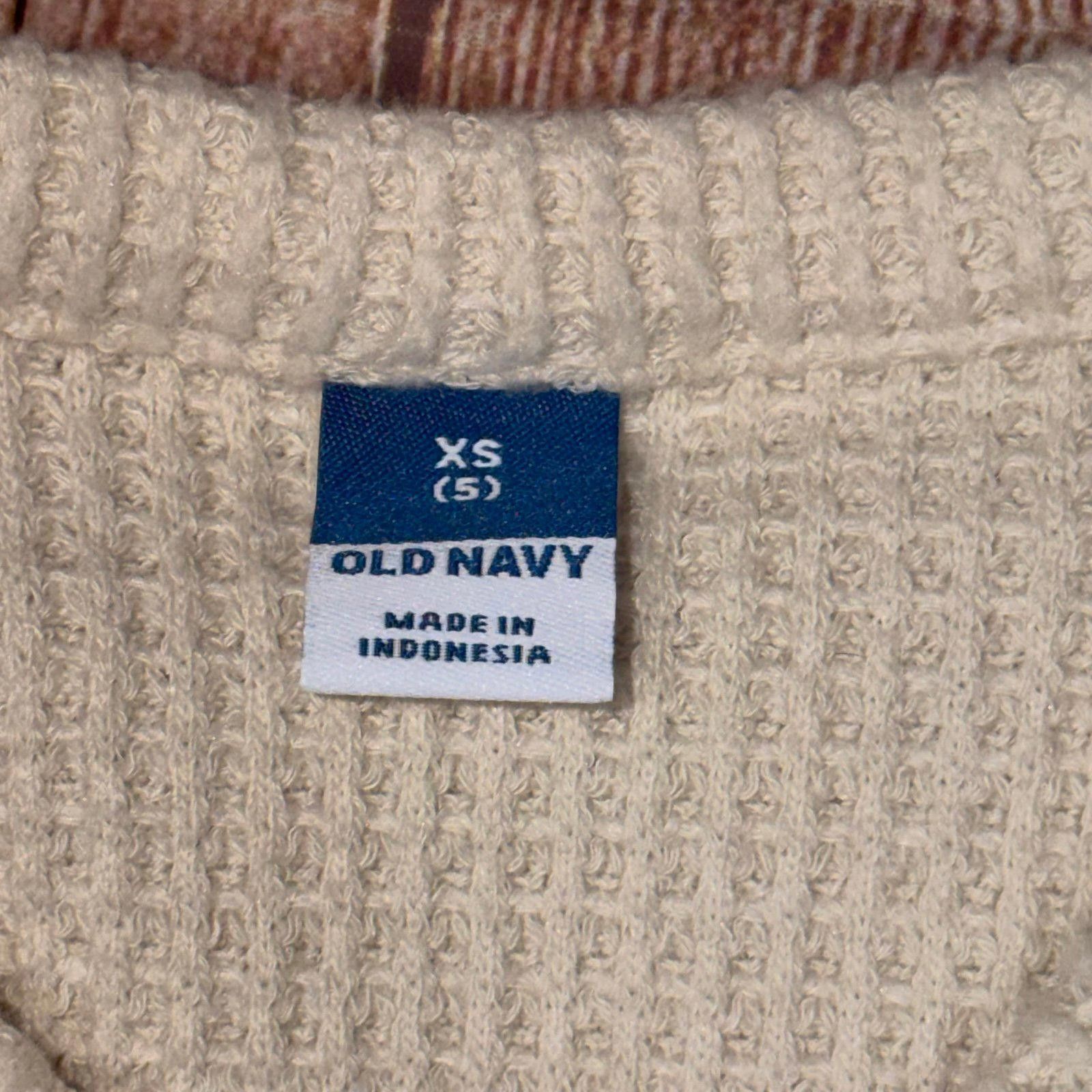 Old Navy Old Navy Cream Waffle Knit Henley Sweater XS (5) Size ONE SIZE - 3 Thumbnail