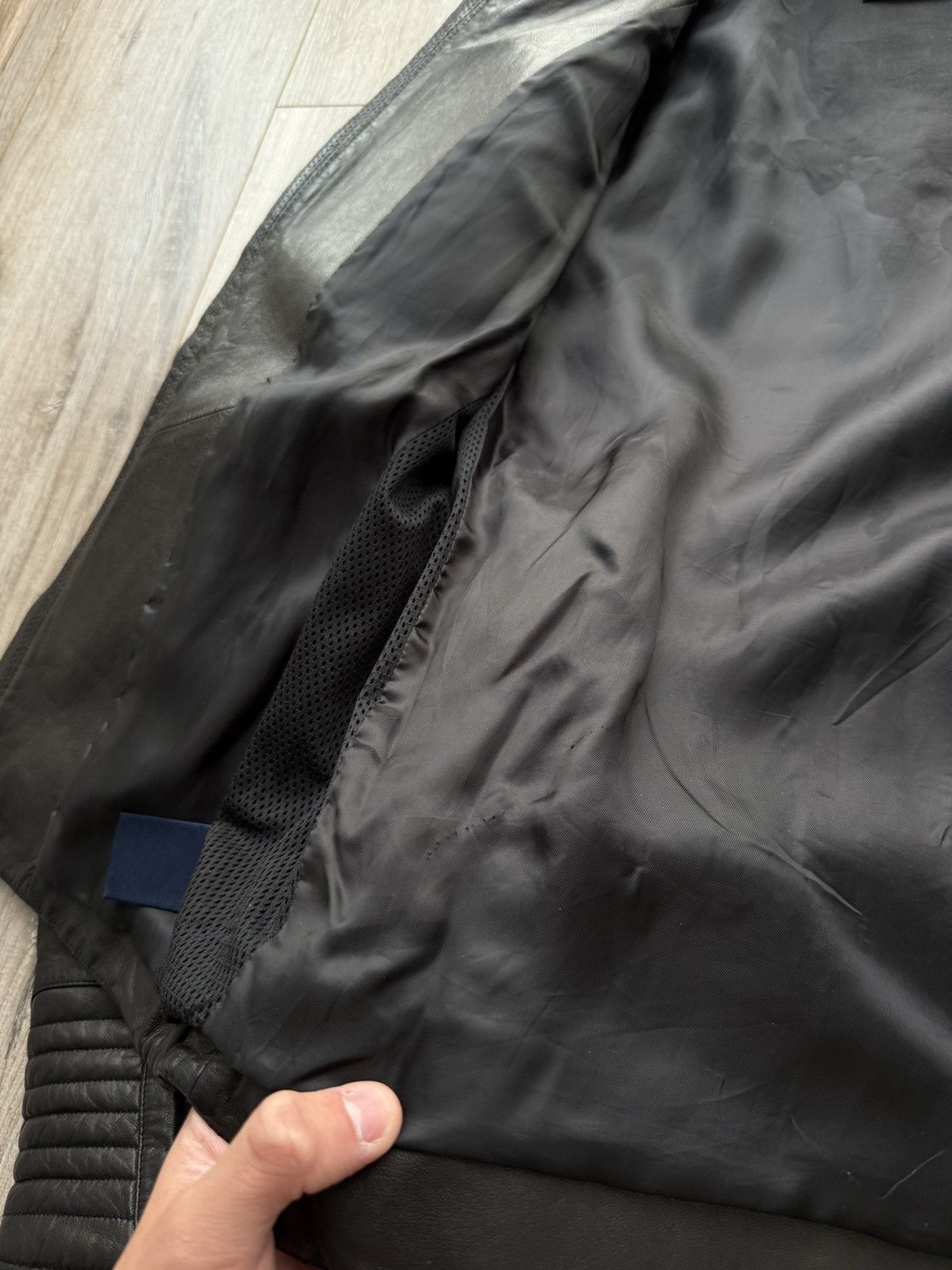 Ralph Lauren Black Label ARCHIVE 5/5 LEATHER MOTO JACKET WITH RIBBED ARMOR DETAILING Size US M / EU 48-50 / 2 - 23 Thumbnail