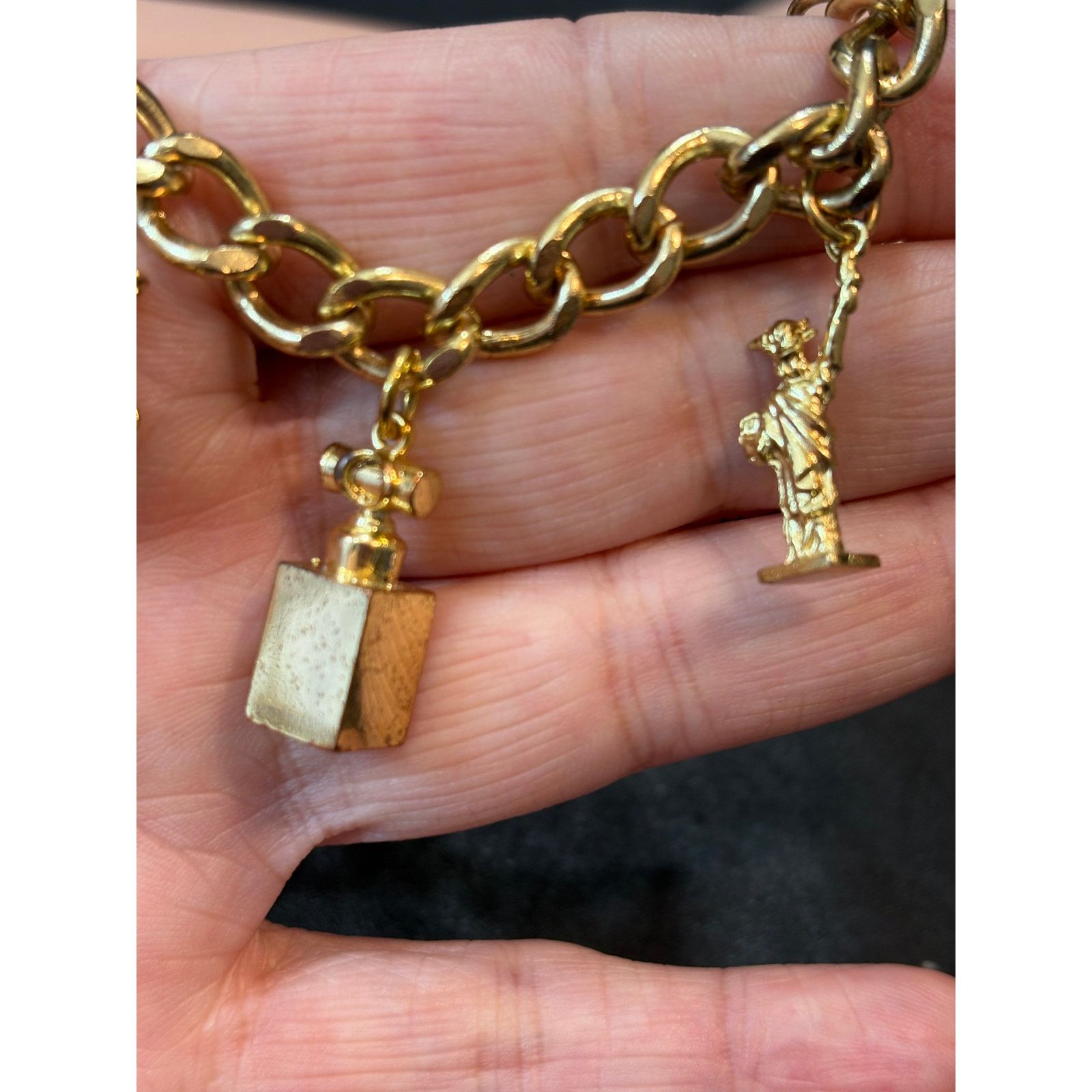 Escada Escada Gold-Tone Carousel Charm Bracelet Signature E 7.25" Size ONE SIZE - 7 Thumbnail