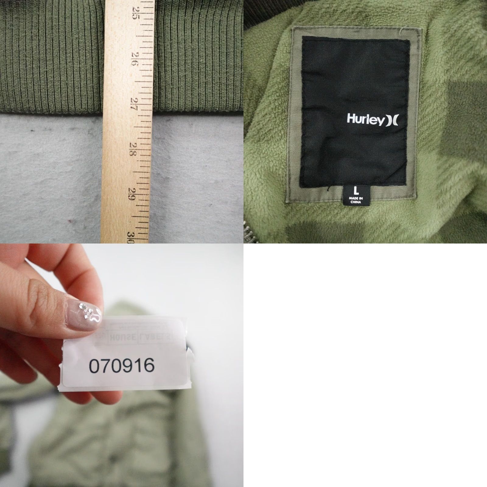 Hurley Hurley Jacket Mens Large Green Fleece Lined Field Coat Full Zip Up Canvas Coat Size US L / EU 52-54 / 3 - 9 Thumbnail