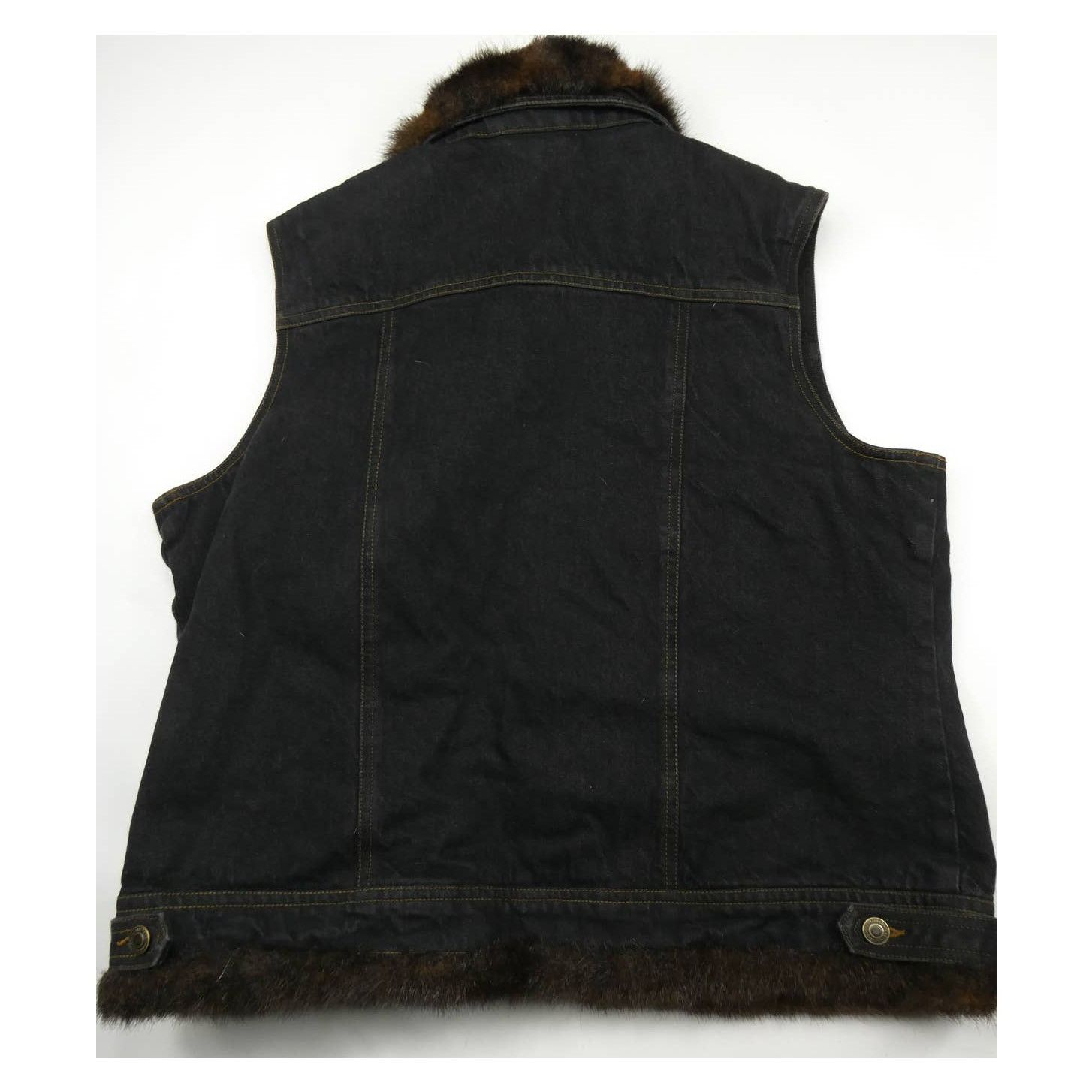 St. Johns Bay vintage St. John's Bay fur collar denim vest, XL Size XL / US 12-14 / IT 48-50 - 3 Thumbnail