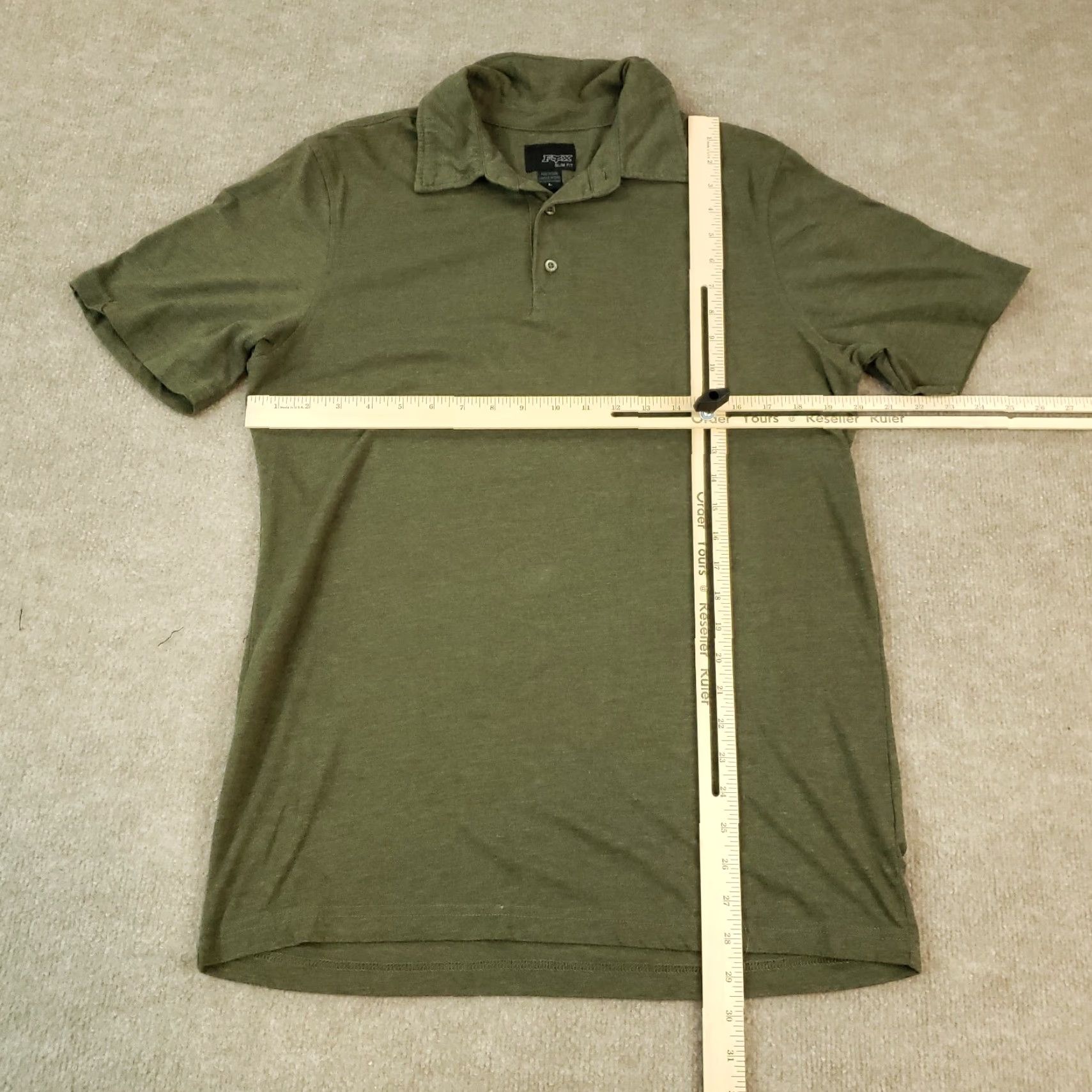 Vintage Fox Polo Shirt Mens Large Green Slim Fit Short Sleeve Collared Casual Size US L / EU 52-54 / 3 - 2 Thumbnail