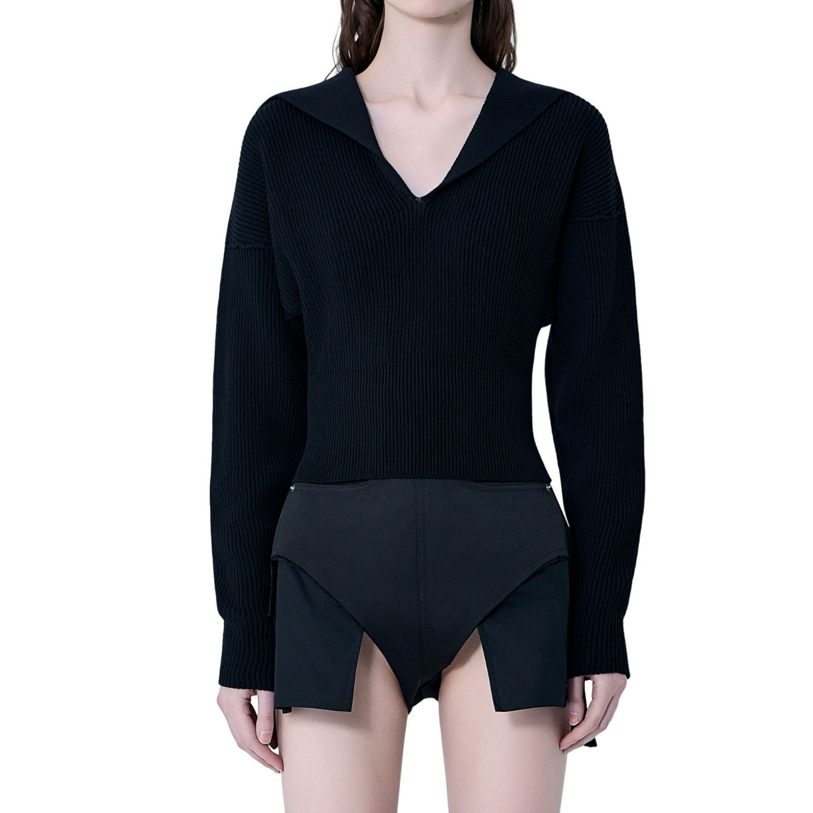 RICK OWENS Temple Dracu Black Wool Sweater New (Women\'s size