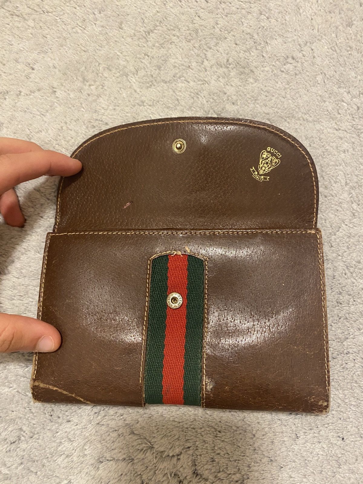 Gucci Gucci Brown Leather Vintage Wallet/Coin Purse-Large Size 30 - 6 Thumbnail