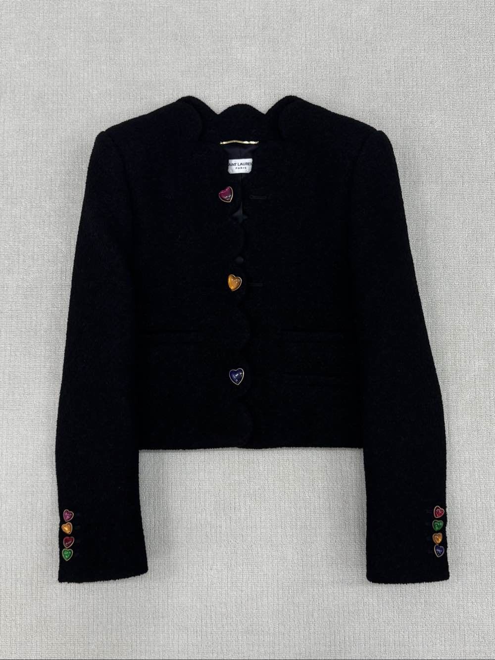 Saint Laurent Paris Saint Laurent Heart Button Wool Jacket Size 42 Size M / US 6-8 / IT 42-44 - 1 Thumbnail