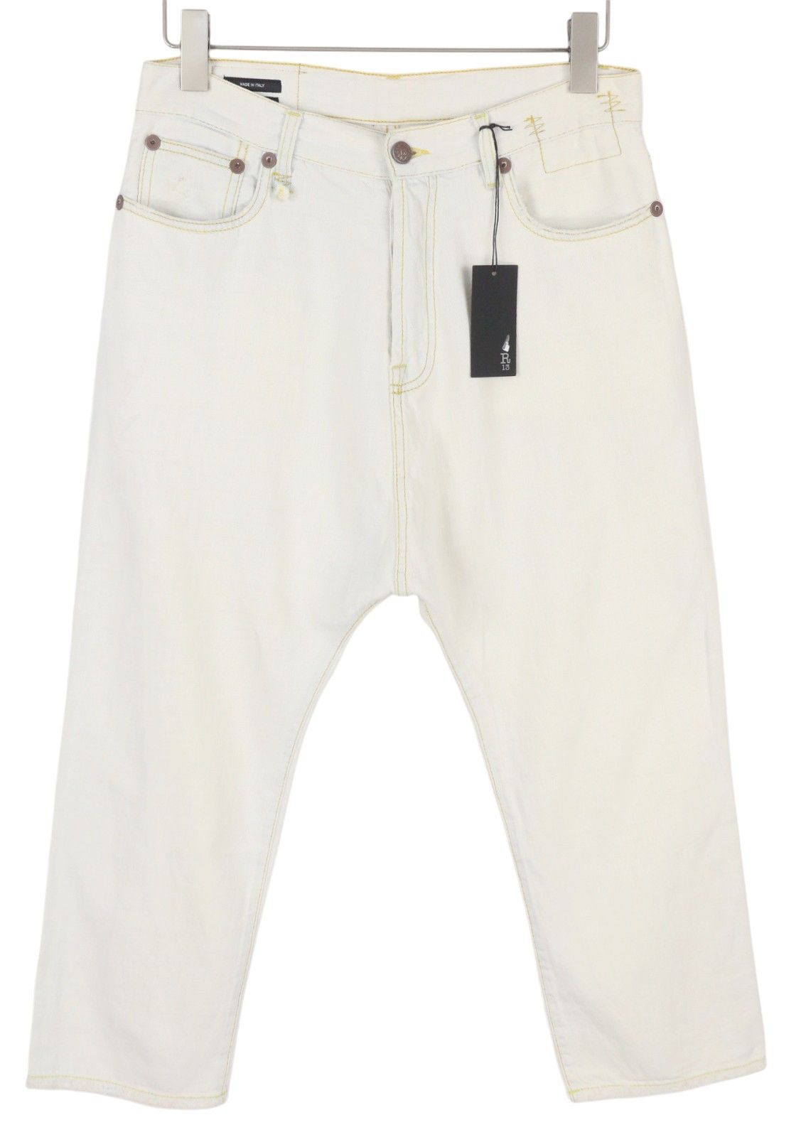 R13 TAILORED DROP 27 Kinney Linen Indigo Cropped Jeans 86199 Size 27" / US 4 / IT 40 - 2 Thumbnail