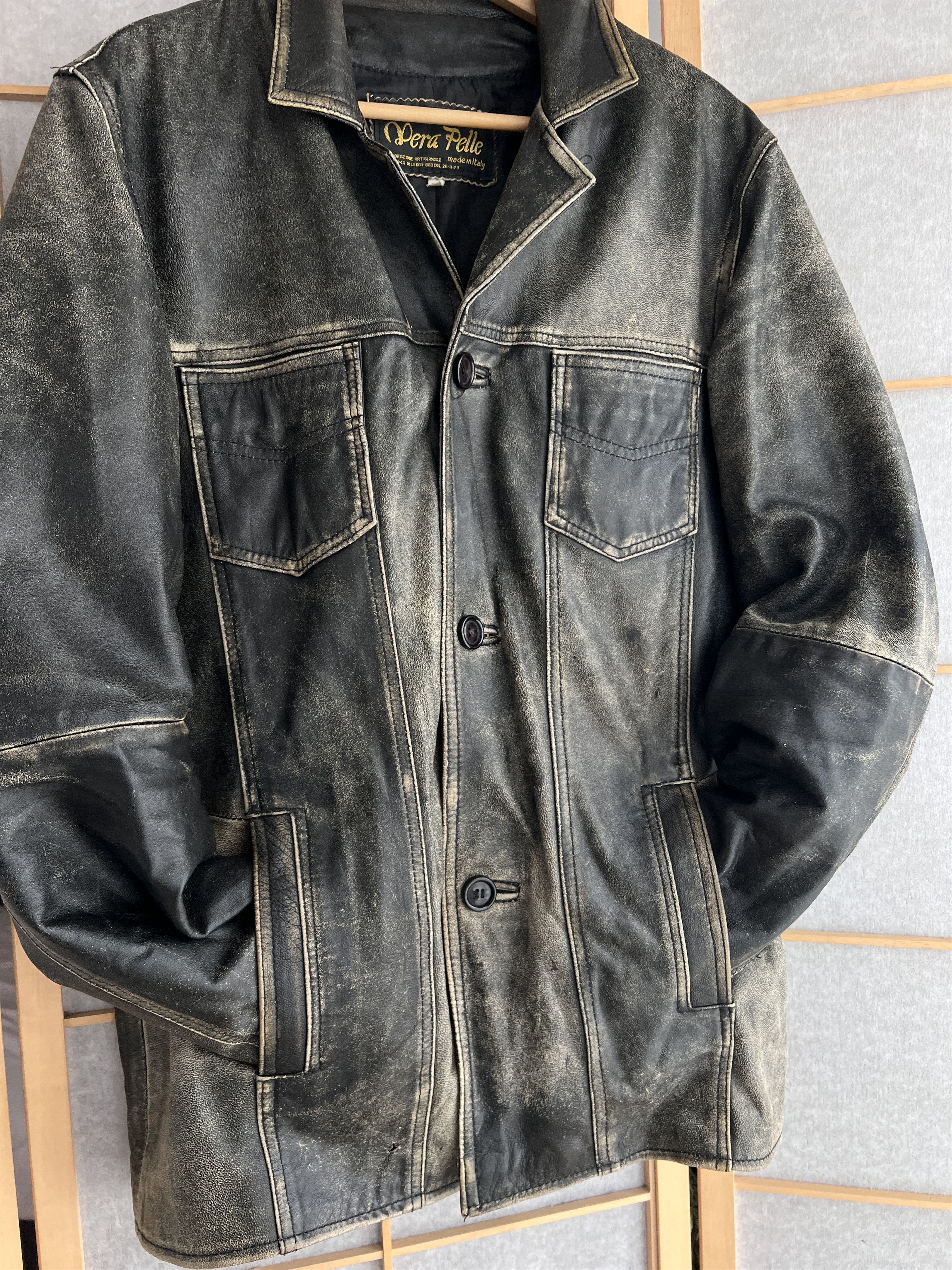 If Six Was Nine Diesel style true faded leather Jacket washed Vintage opium Size US M / EU 48-50 / 2 - 13 Thumbnail